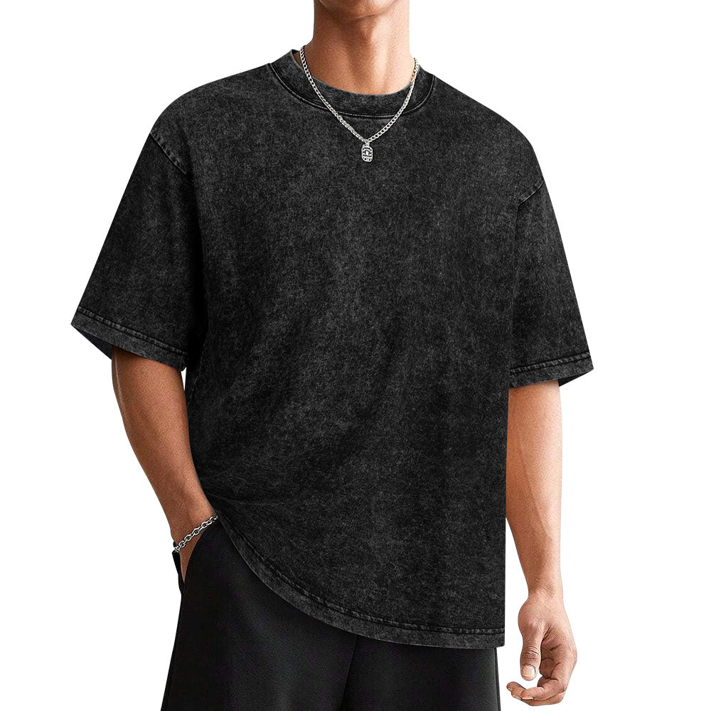 BT21 Tata V Taehyung Men's Washed Cotton T-Shirt | K-Pop Fan Merch Back Print