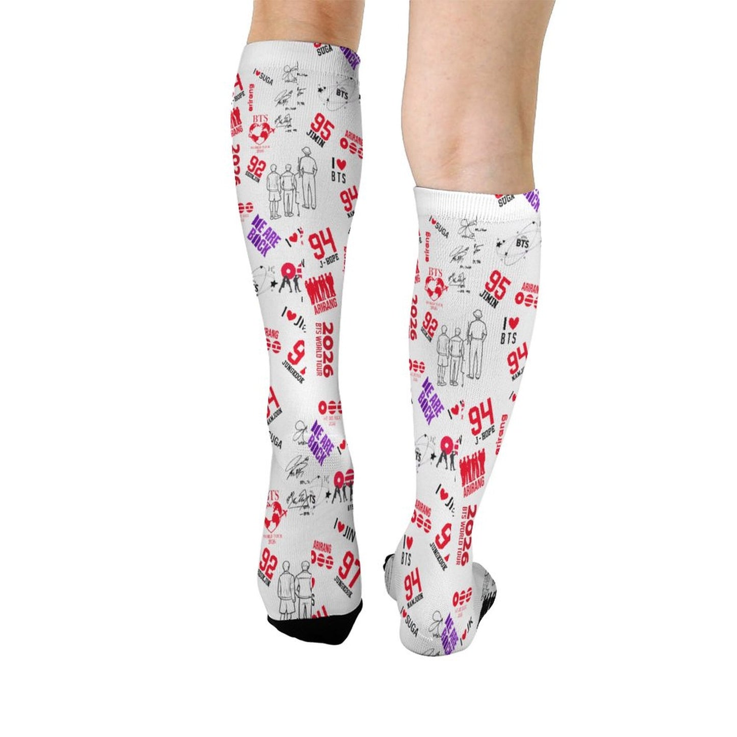 BTS Hooligan Style All-Over Print Crew Socks | Edgy K-Pop Streetwear Aesthetic Socks for ARMY