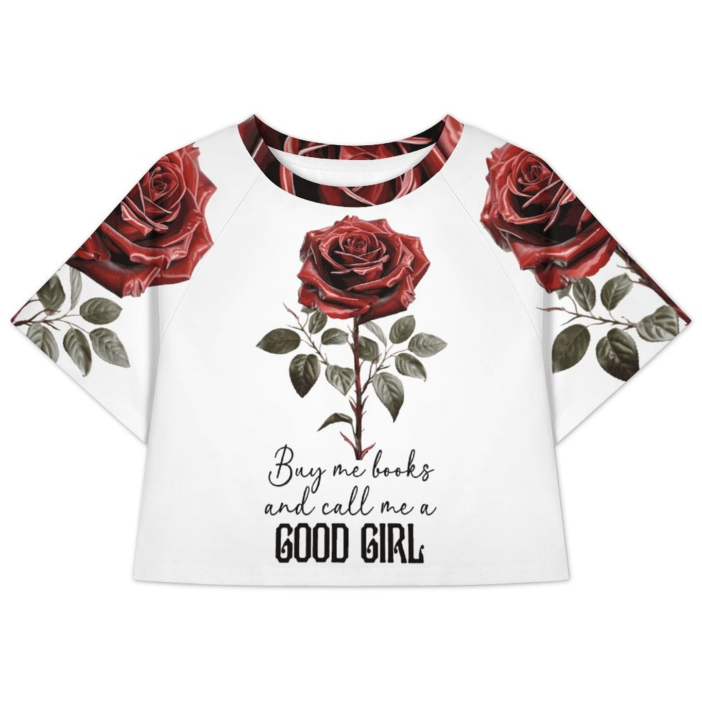 Buy Me All the Books Cropped T-Shirt | BookTok Inspired Bookish Gift
