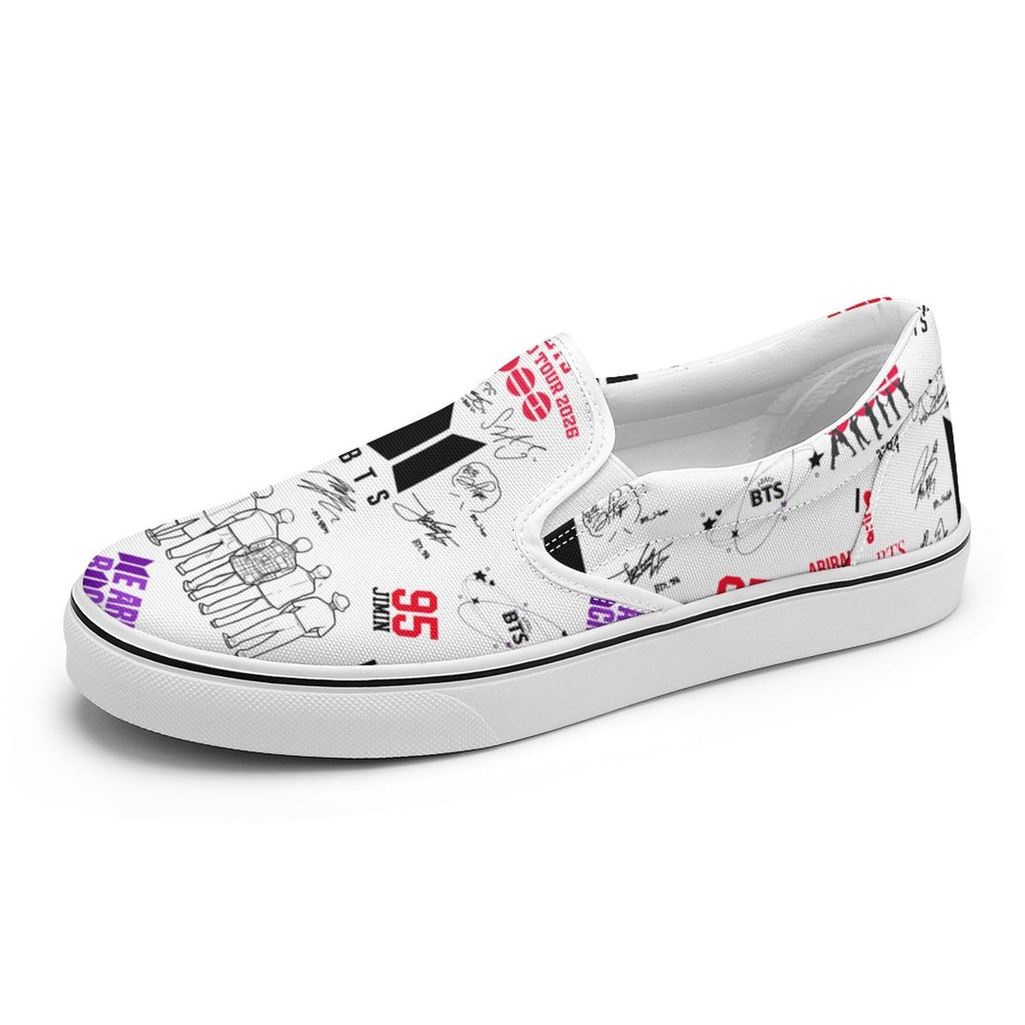 Side view of K-pop fan aesthetic sneakers 