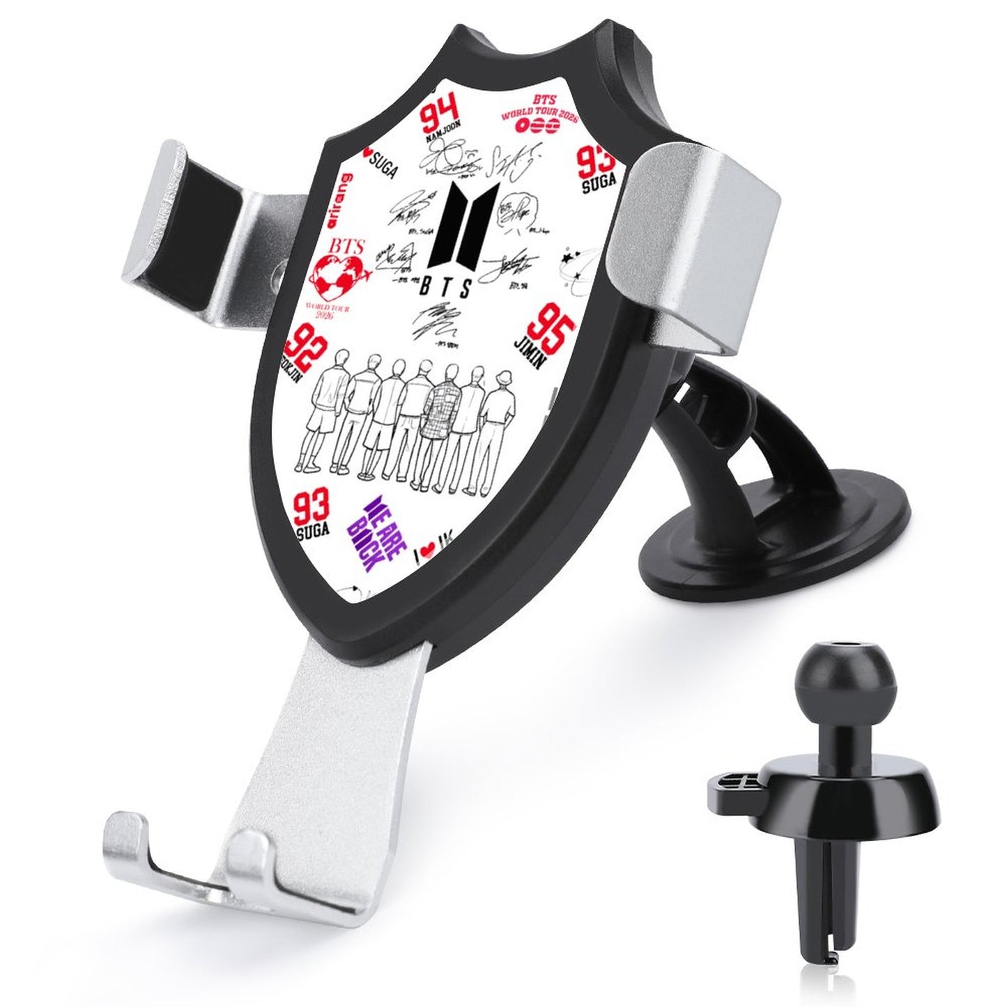BTS ARMY "Borahae Purple" Custom Car Phone Mount | K-Pop Aesthetic Mobile Holder