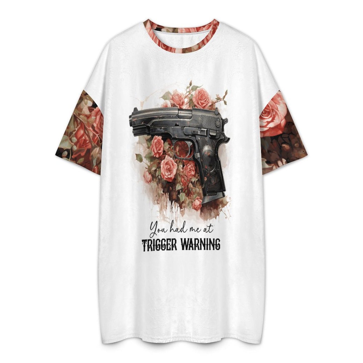 You Had Me at Trigger Warning Flannel Nightdress | Funny Cozy Sleepwear Gift