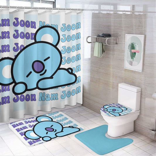 BT21 Koya RM Namjoon Bathroom 4-Piece Set | K-Pop Fan Home Decor Gift