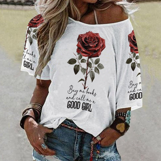 Buy Me All the Books Off-Shoulder Top | BookTok Inspired Funny Bookish Gift