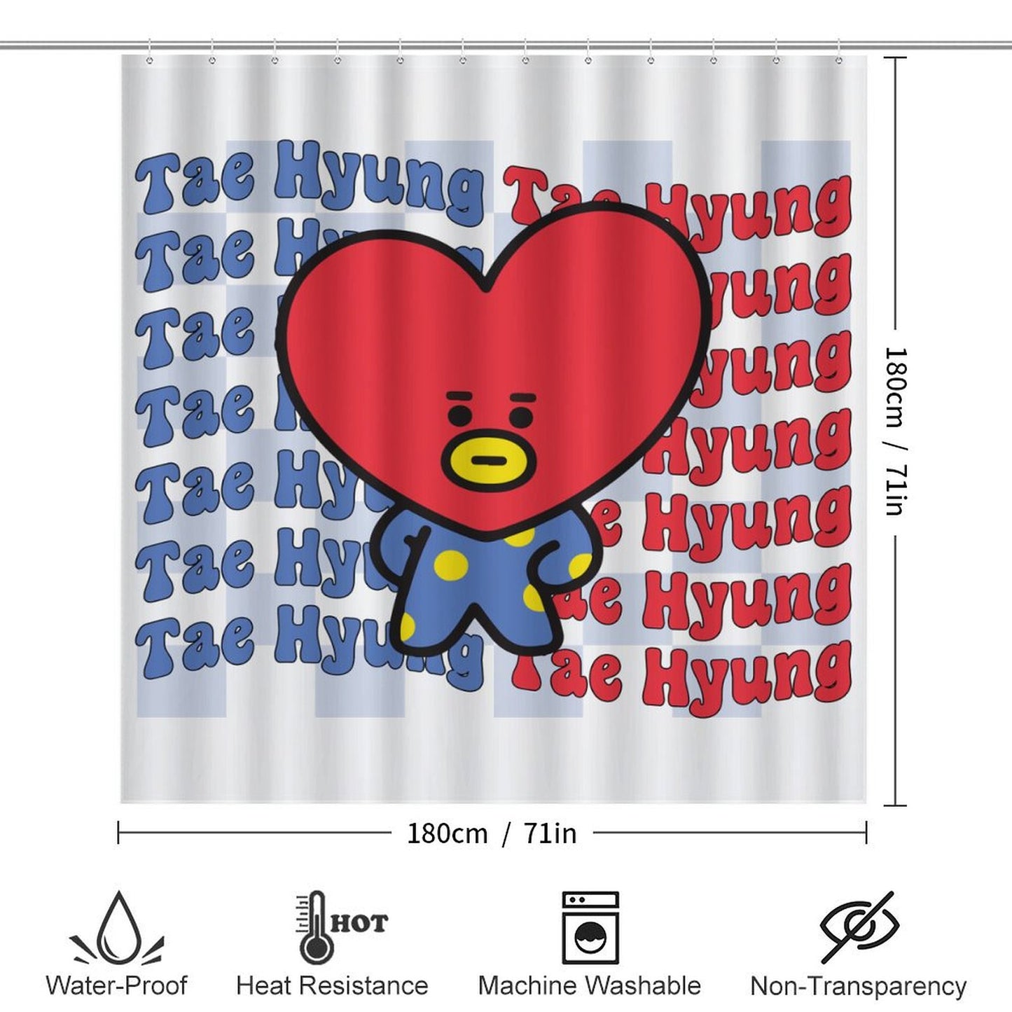 BT21 Tata V Taehyung Bathroom 4-Piece Set | K-Pop Fan Home Decor Gift