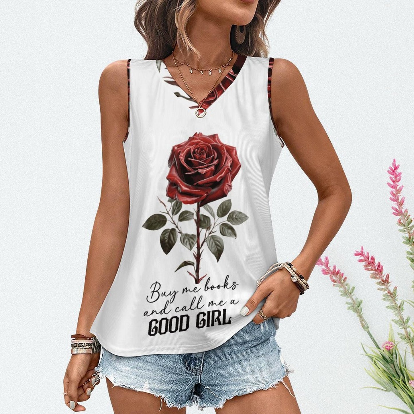 Buy Me All the Books V-Neck Tank Top | BookTok Inspired Bookish Gift