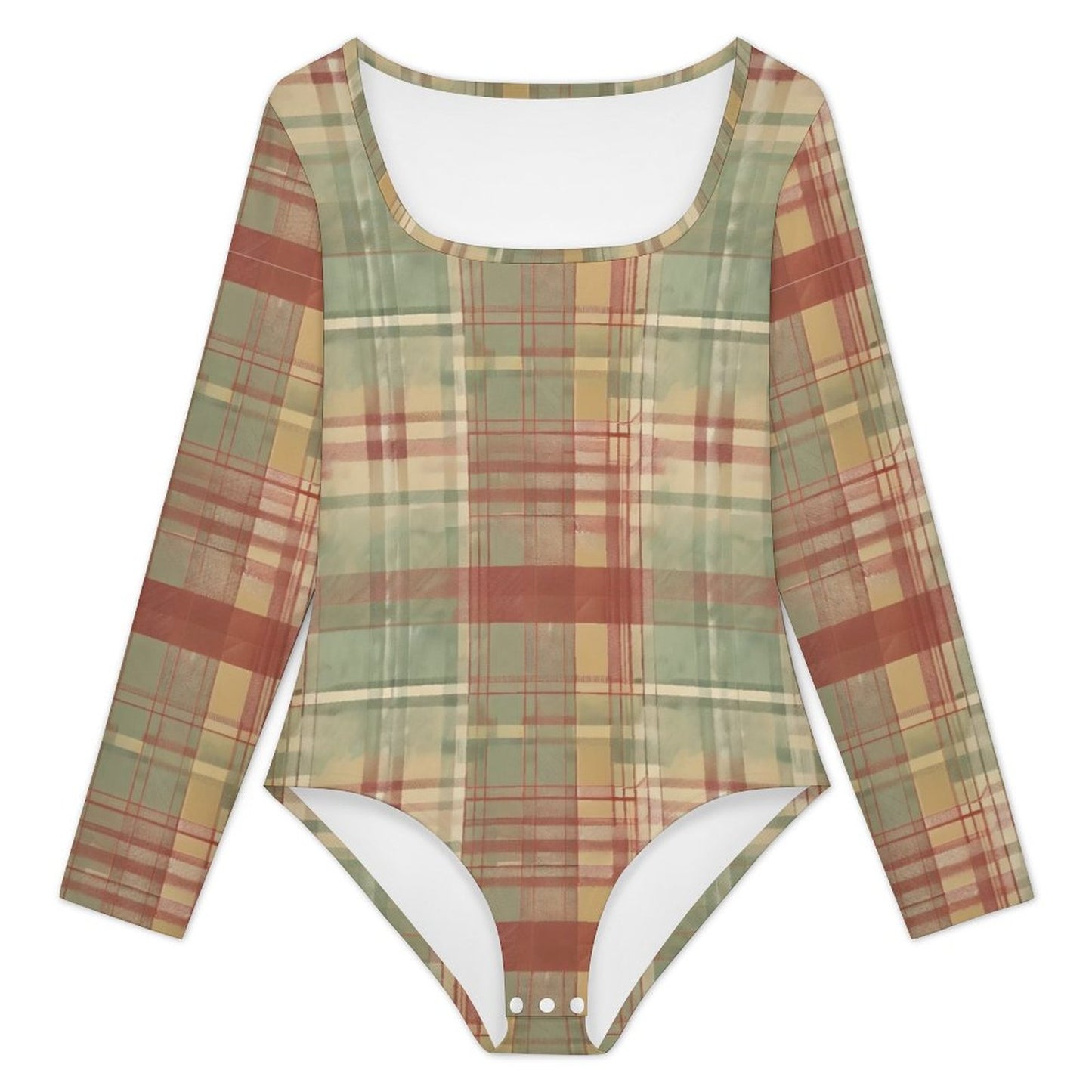 Square Collar Long Sleeved Jumpsuit(All-Over Printing)