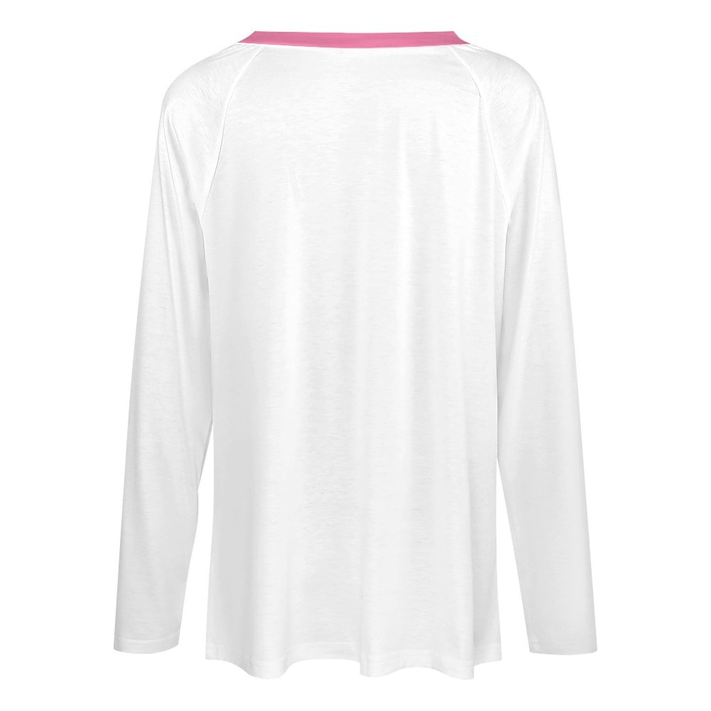 V-neck Loose Long Sleeve T-shirt(All-Over Printing)