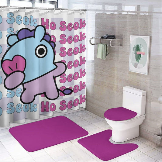 BT21 Mang J-Hope Hoseok Bathroom 4-Piece Set | K-Pop Fan Home Decor Gift
