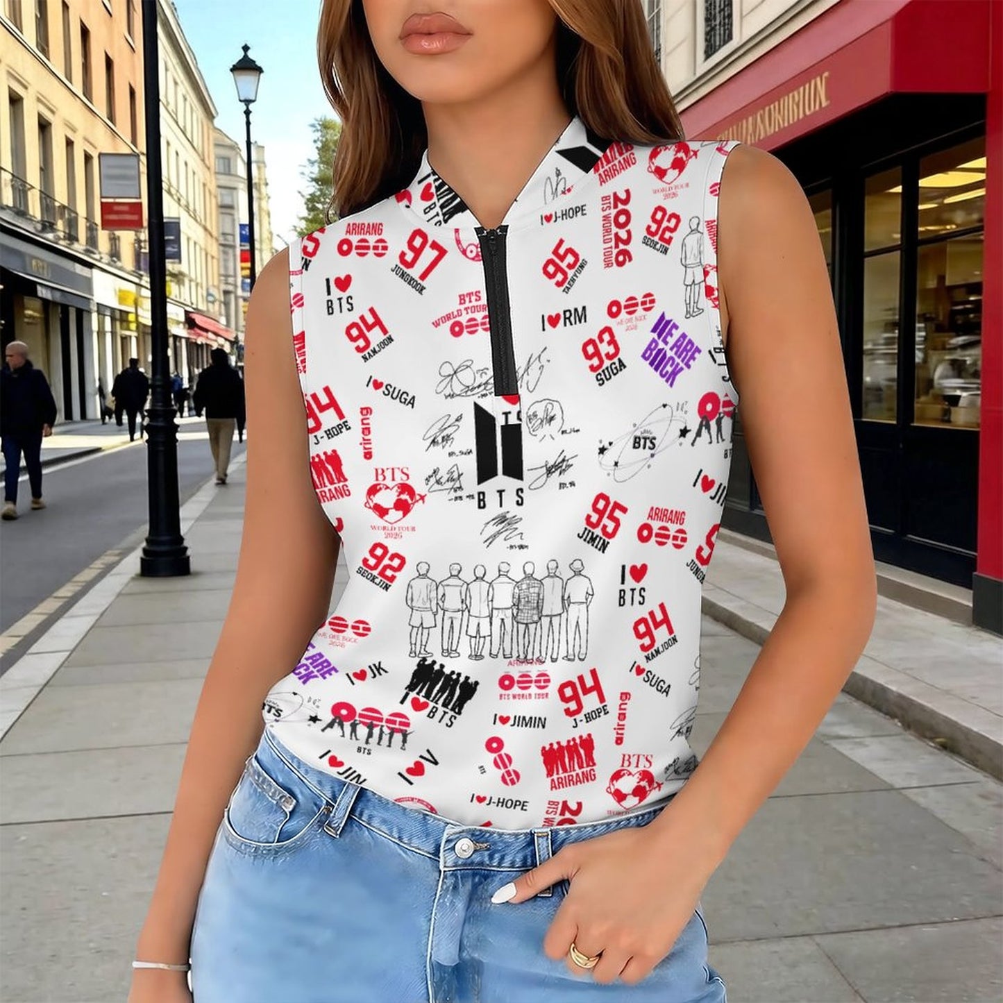 BTS "Borahae Purple" Cropped Halter Tank Top | Edgy K-Pop Concert Outfit for ARMY | Festival Streetwear