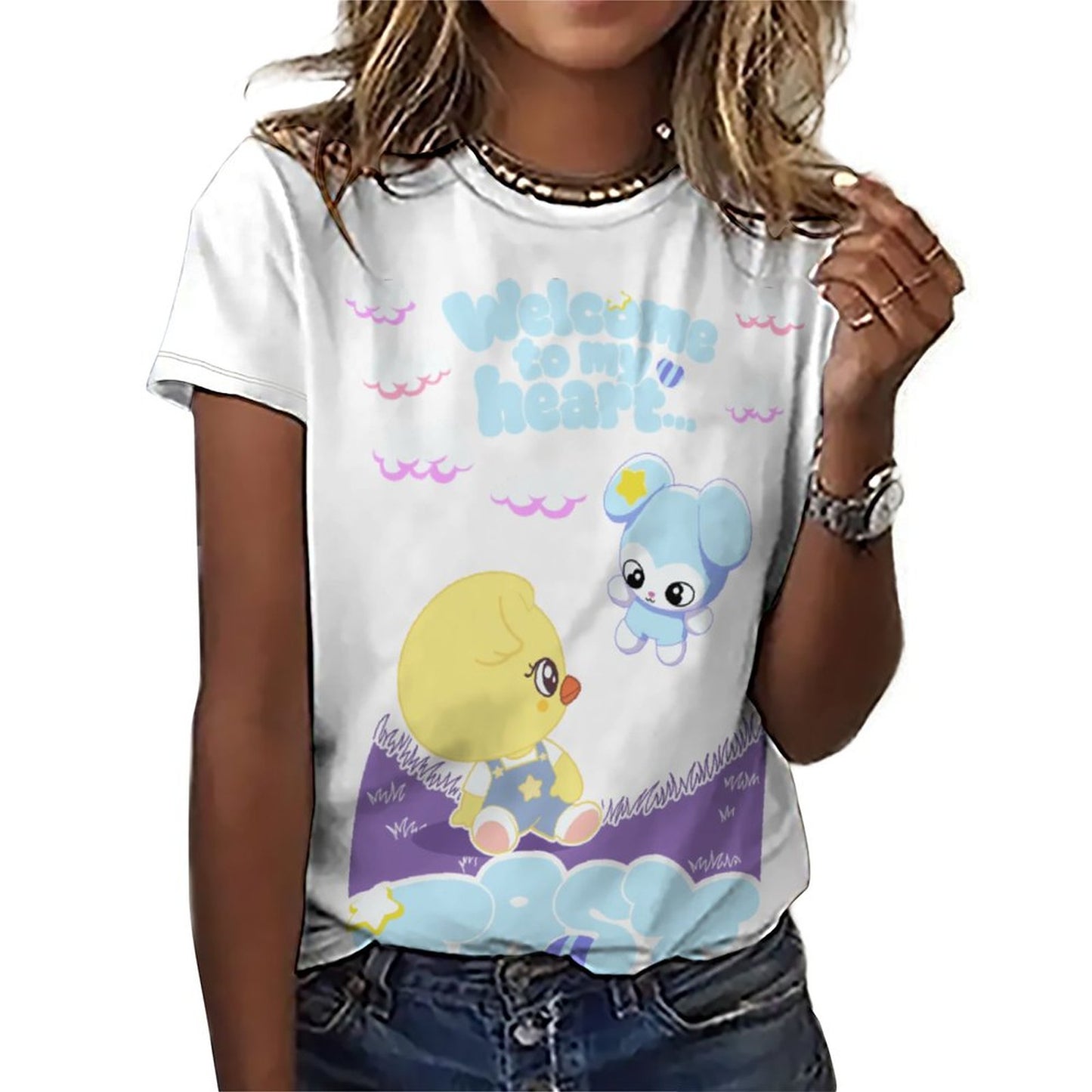 180gsm Custom Women Top T-Shirts(All-Over Printing)