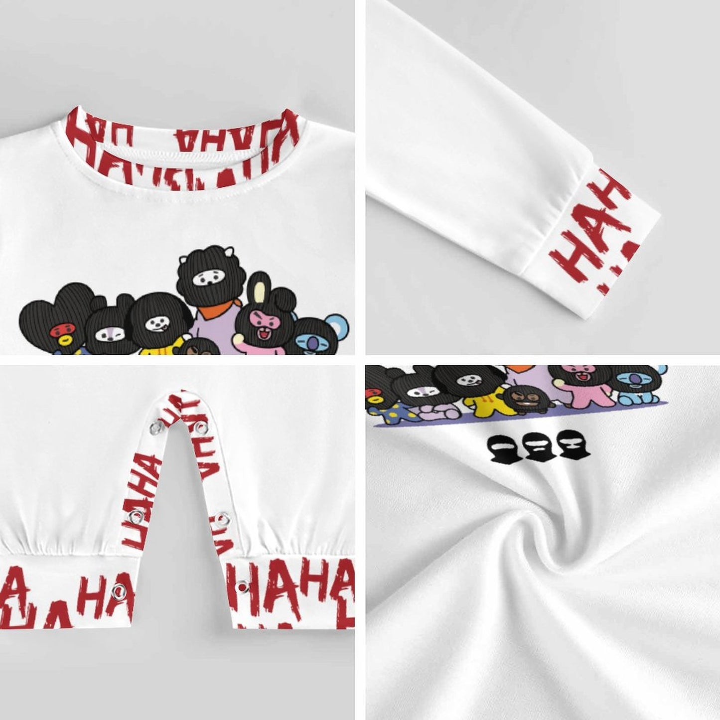 BT21 Hooligan Inspired Long Baby Romper – Premium Faux Cotton K-Pop Infused Onesie