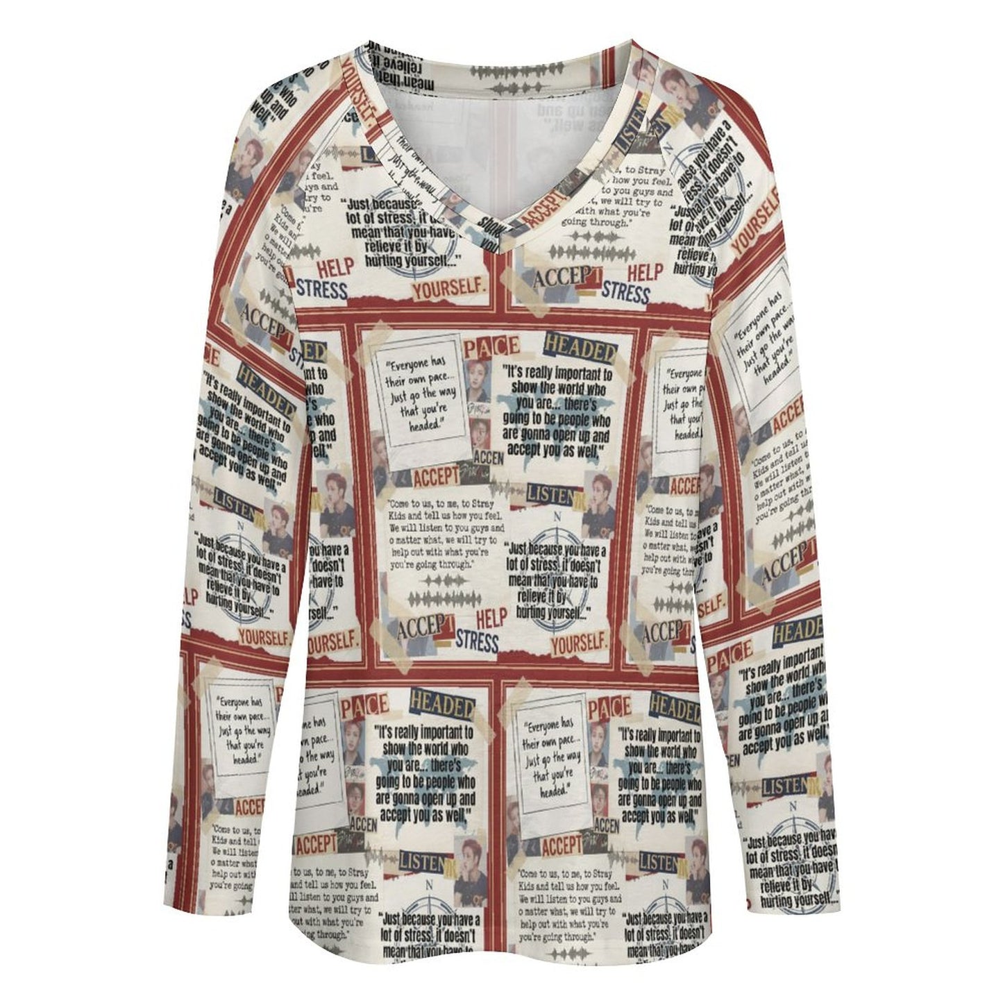 200gsm Double Layer V-Neck Top(All-Over Printing)