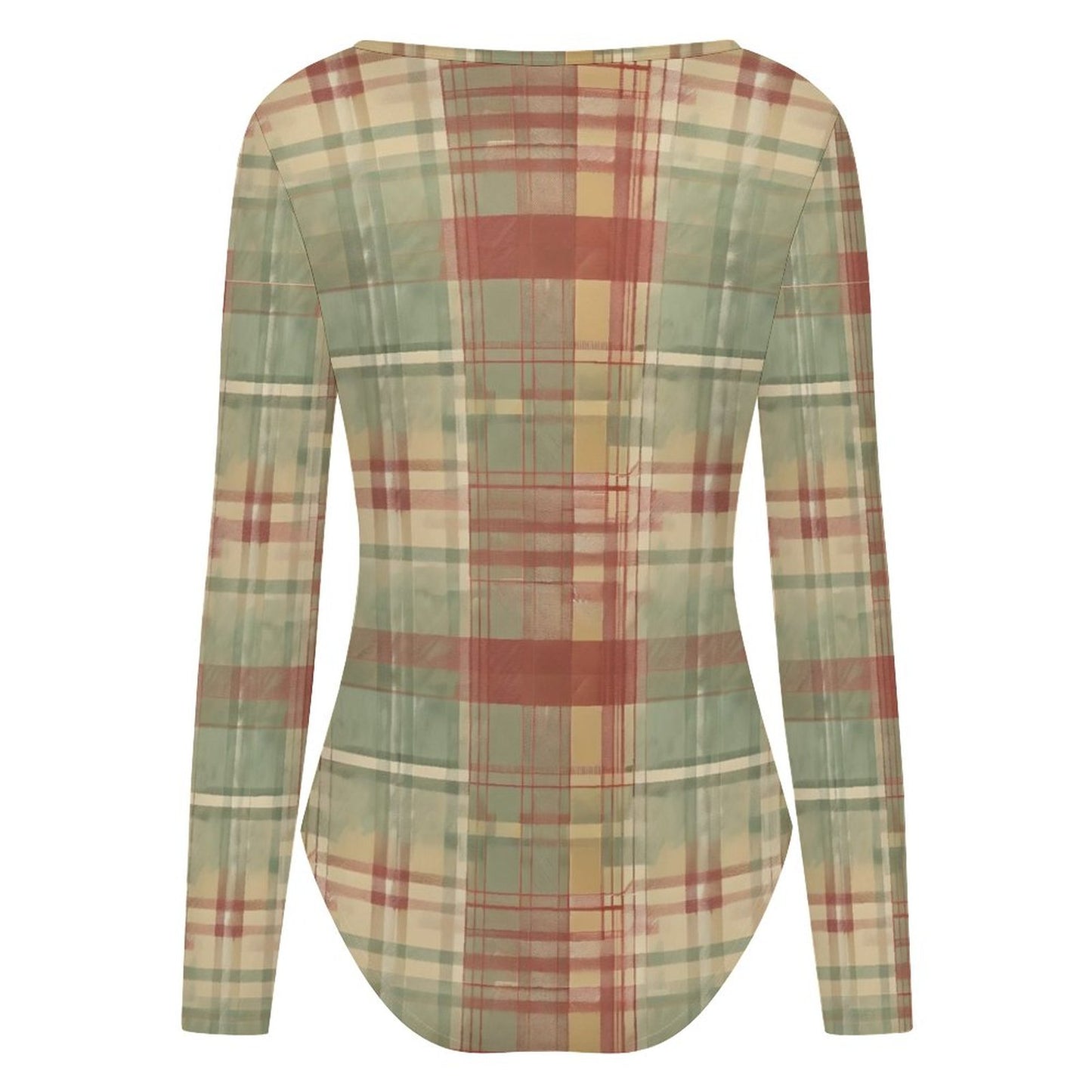 Square Collar Long Sleeved Jumpsuit(All-Over Printing)
