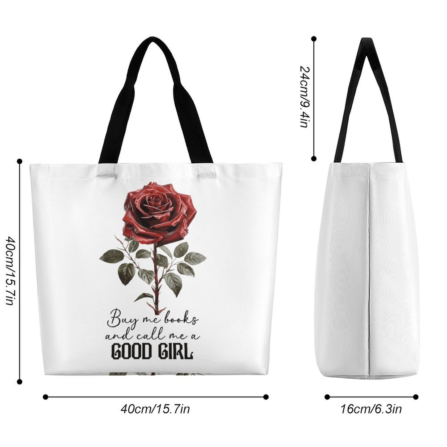 Roses Are Red Large Tote Bag | BookTok Inspired Bookish Gift