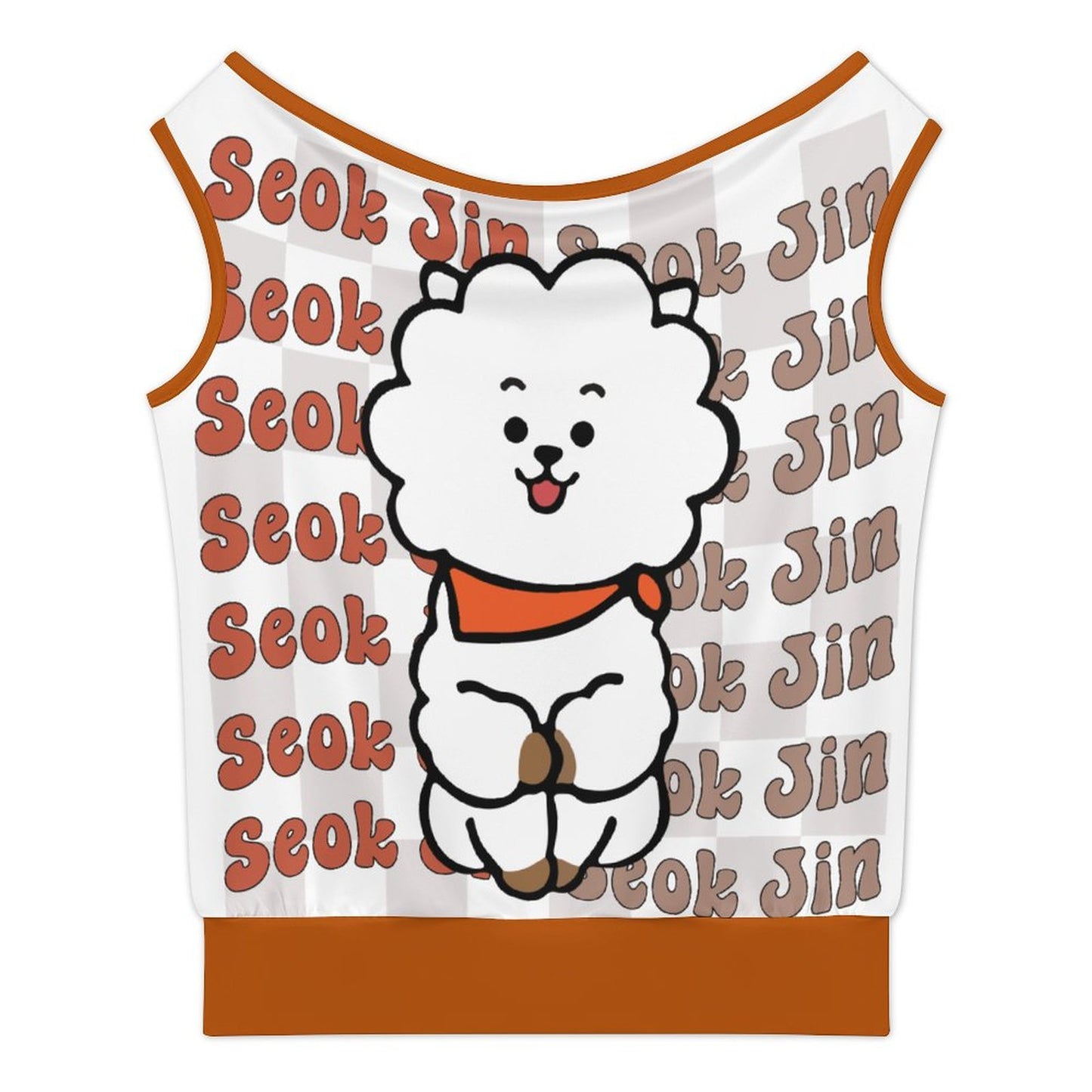 BTS Jin BT21 Off-Shoulder T-Shirt | K-Pop Fan Merch All-Over Print