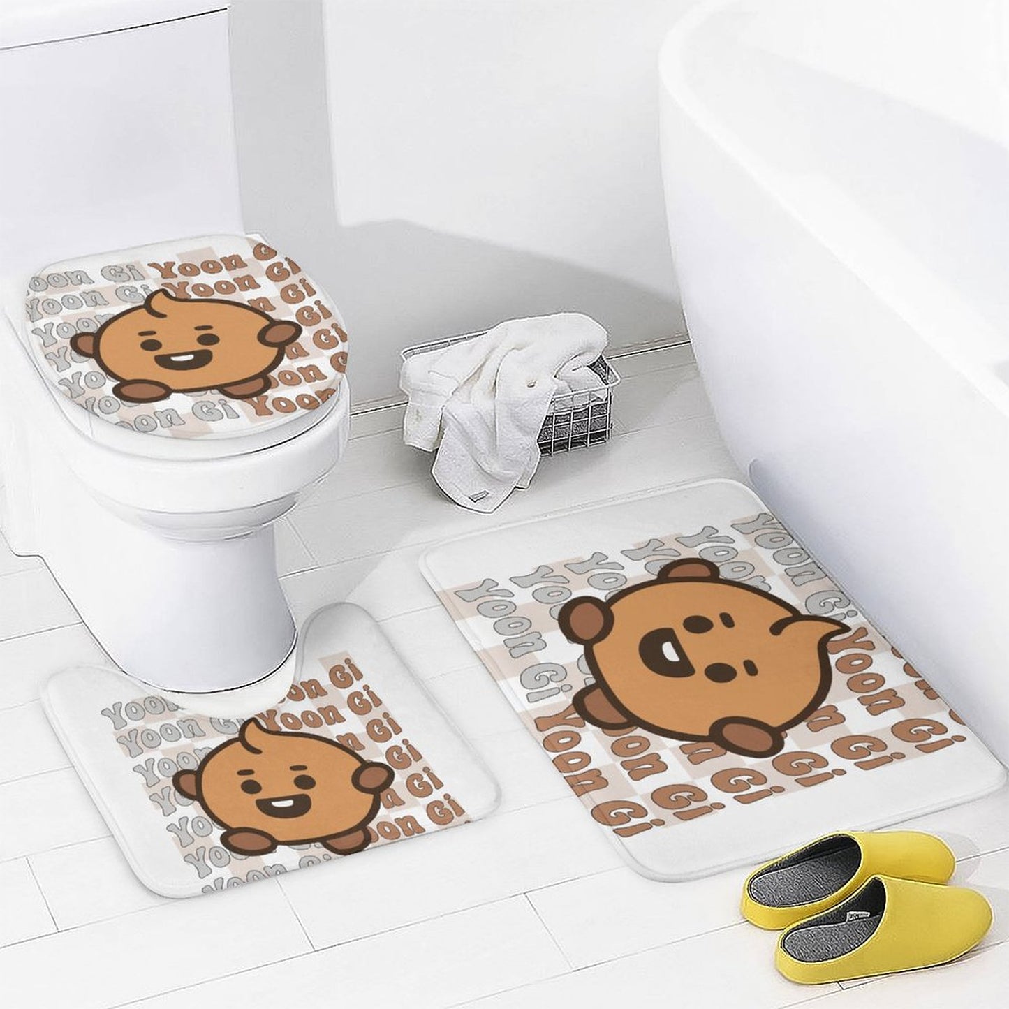BT21 Shooky Suga Bathroom 4-Piece Set | K-Pop Fan Home Decor Gift