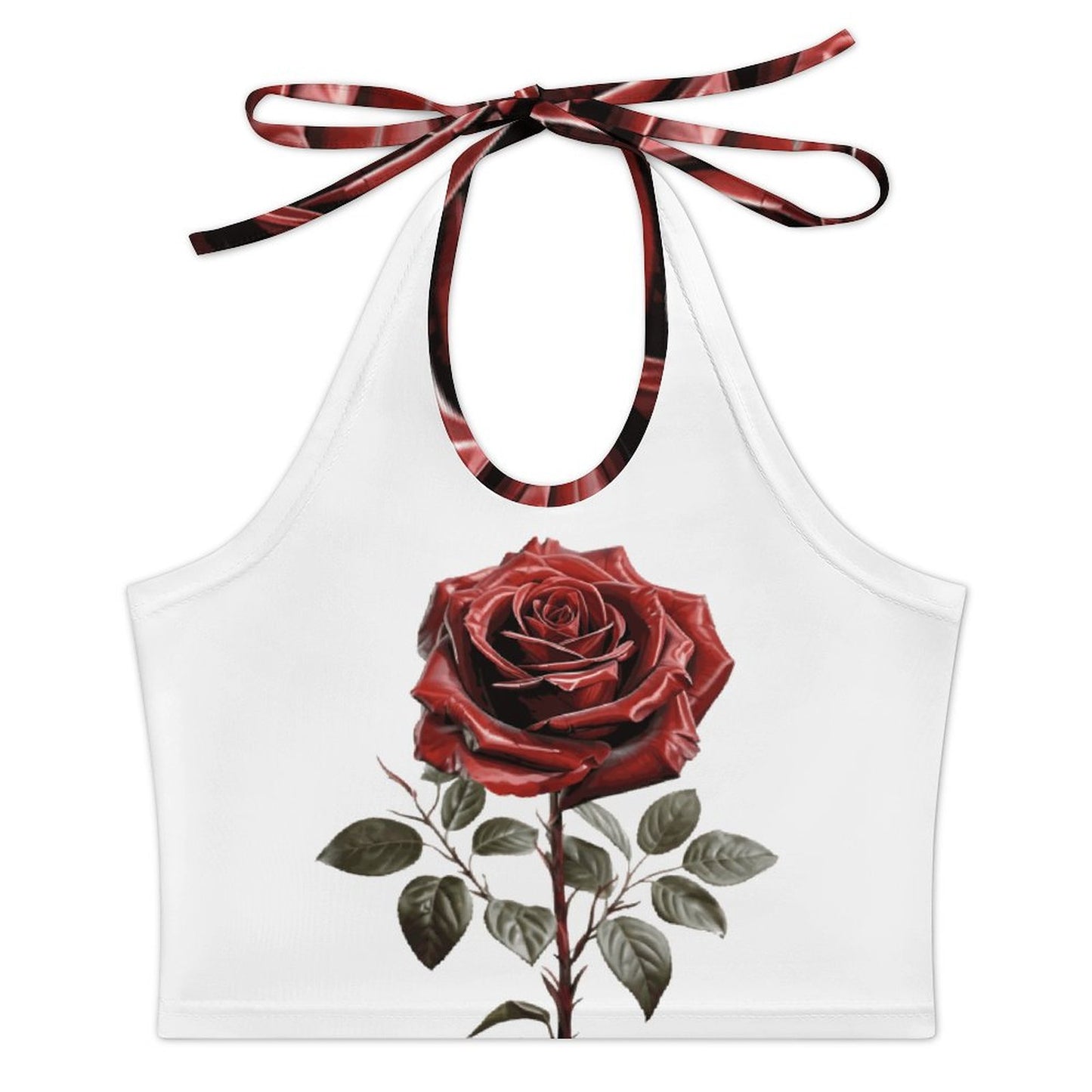 Roses Are Red Halter Tie Vest | Beach Vacation Swimwear Gift