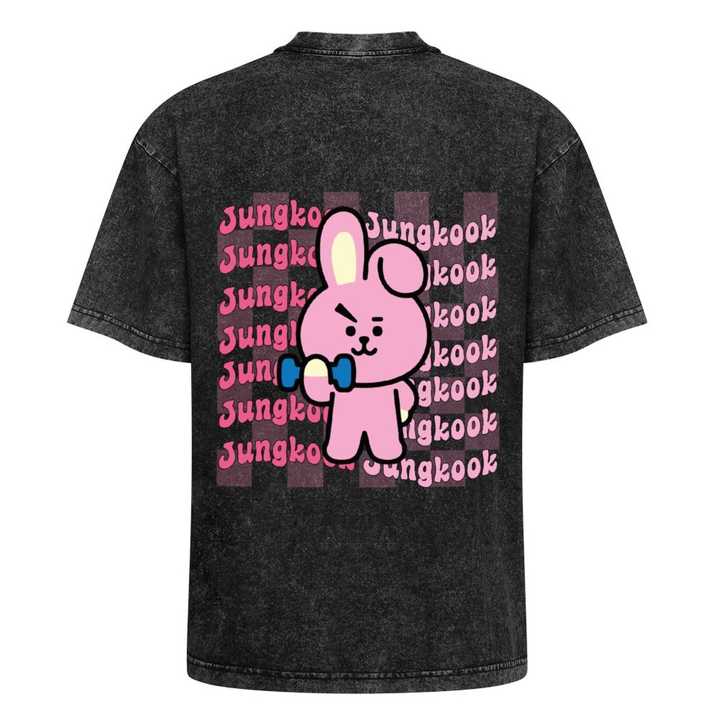 BT21 Cooky Jungkook Men's Washed Cotton T-Shirt | K-Pop Fan Merch Back Print