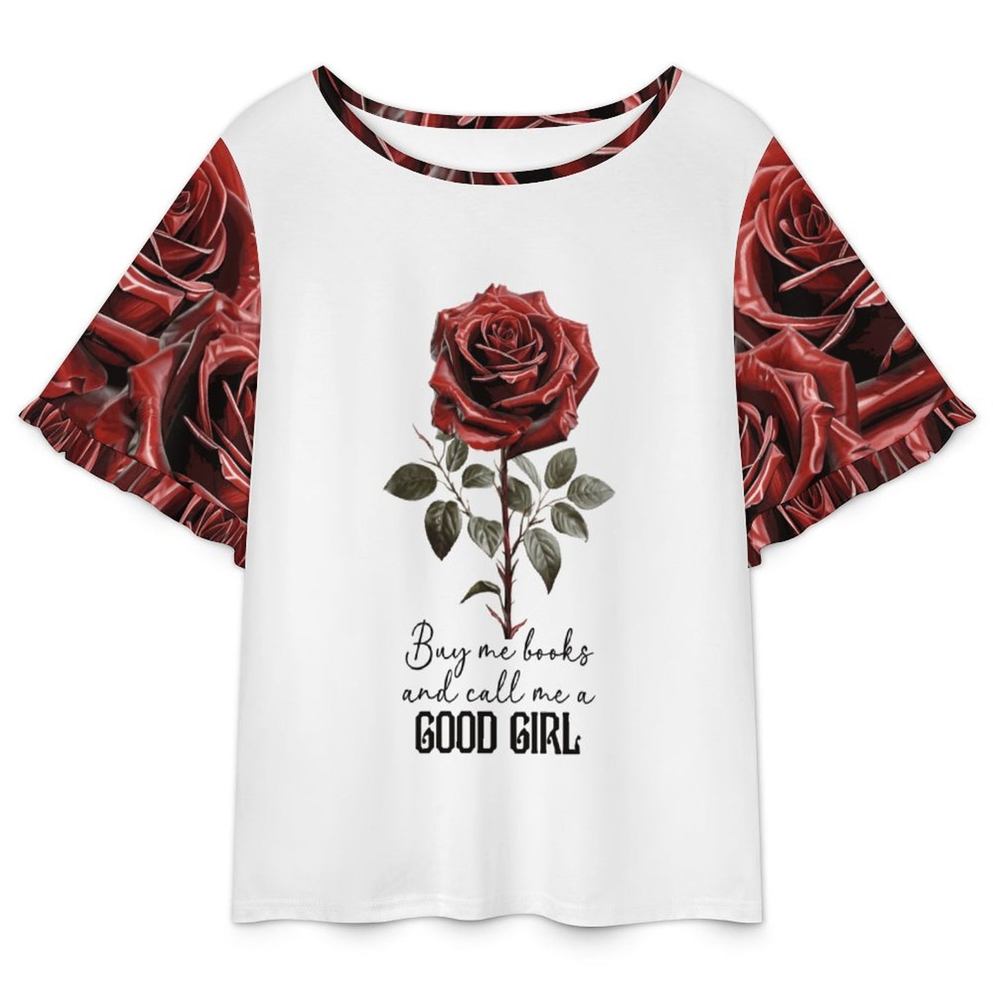 Buy Me All the Books Flared Sleeve T-Shirt | BookTok Inspired Bookish Gift
