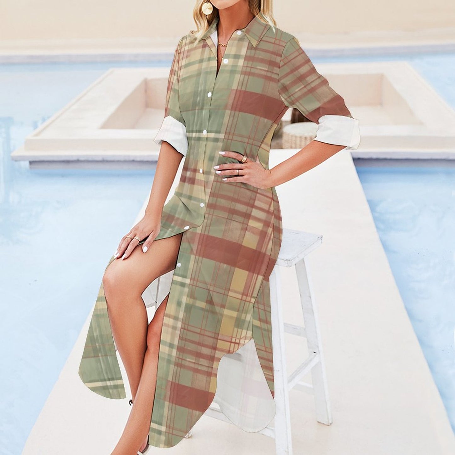 135gsm Button Down Collar Dress(All-Over Printing)