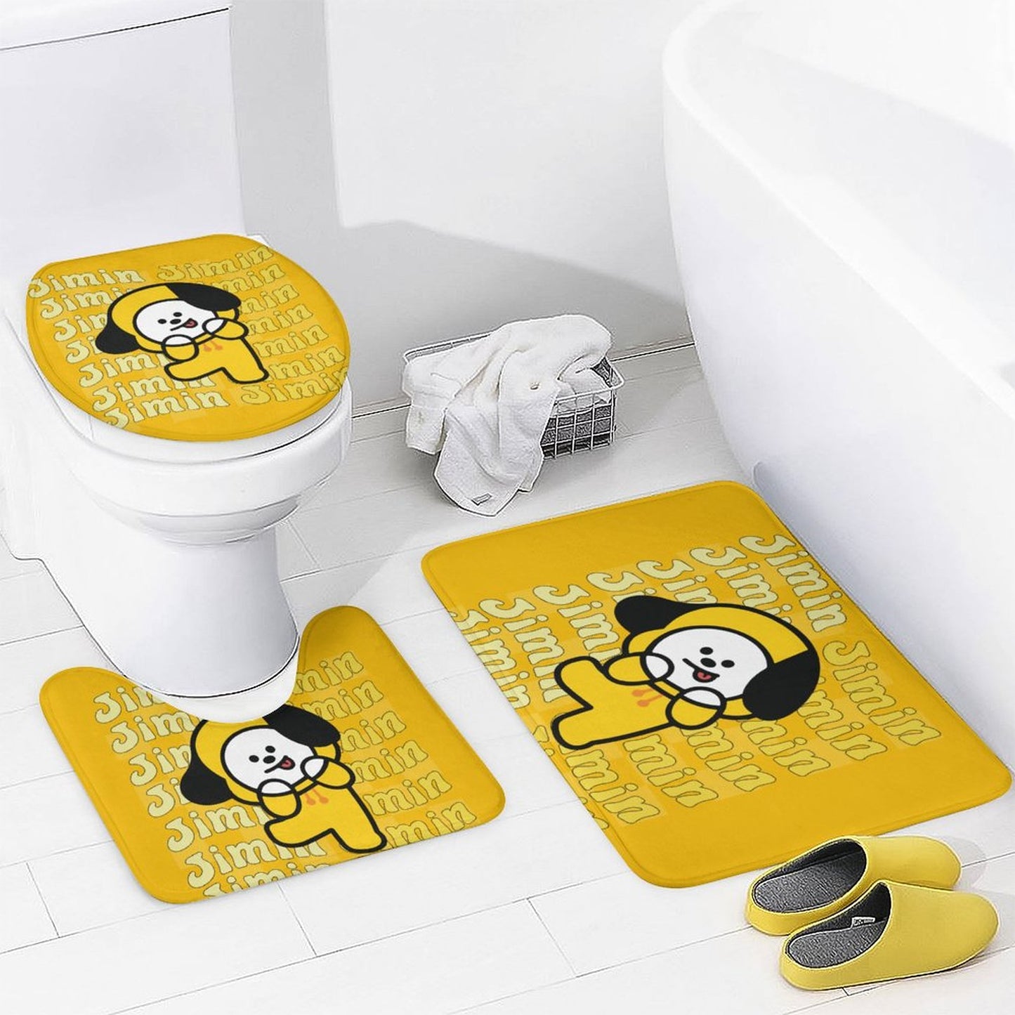 BT21 Chimmy Jimin Bathroom 4-Piece Set | K-Pop Fan Home Decor Gift