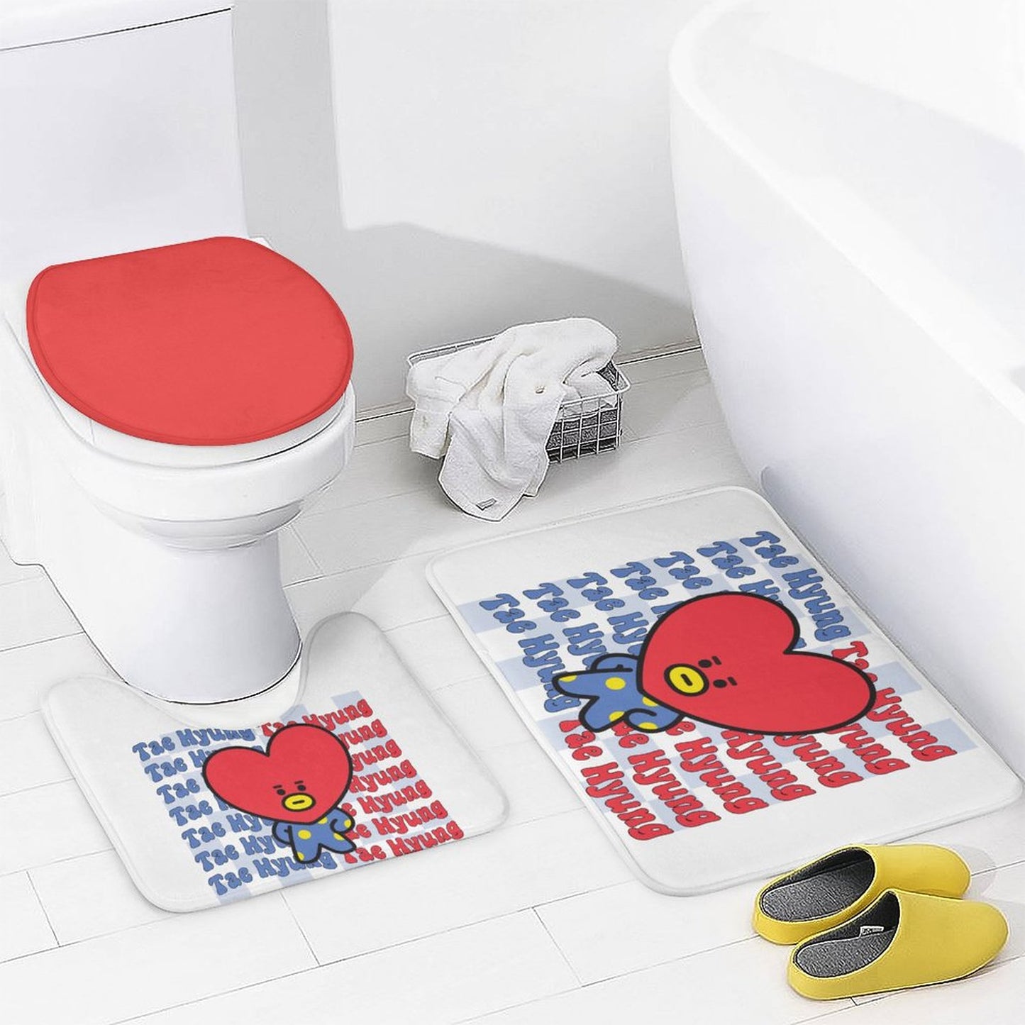 BT21 Tata V Taehyung Bathroom 4-Piece Set | K-Pop Fan Home Decor Gift
