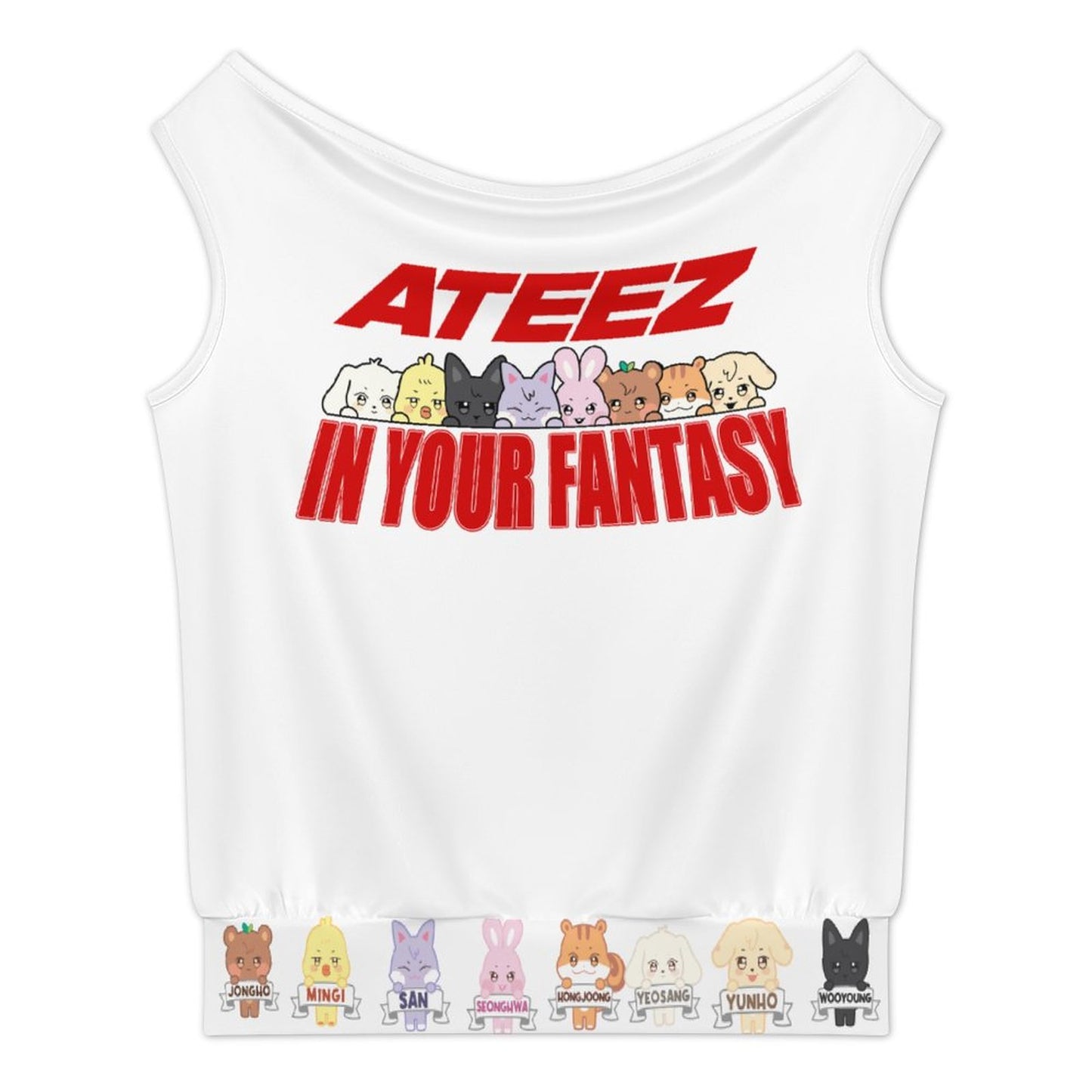 ATEEZ "In Your Fantasy" Single Shoulder Off-Neck T-Shirt – Atiny Concert Streetwear