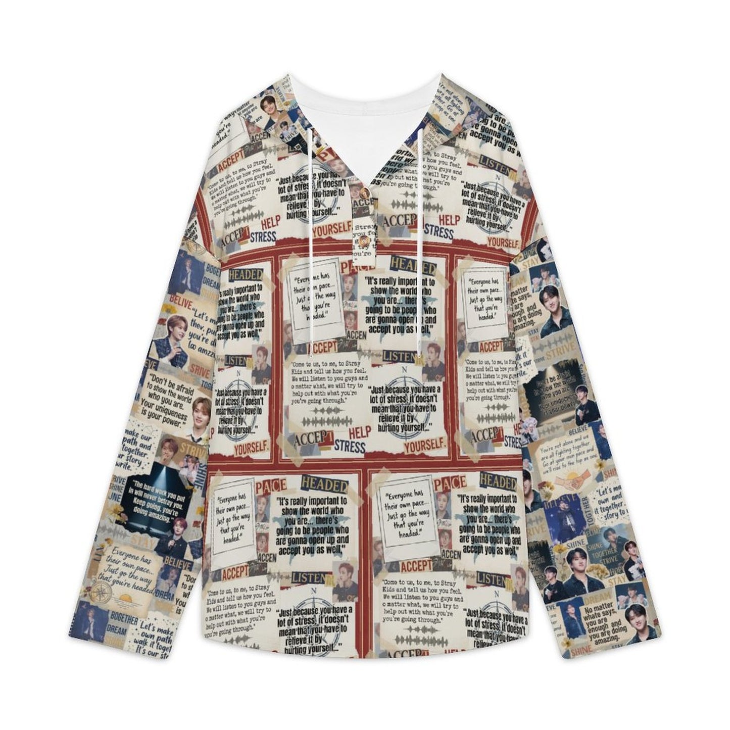 170gsm Women's Button Up Hoodie(All-Over Printing)