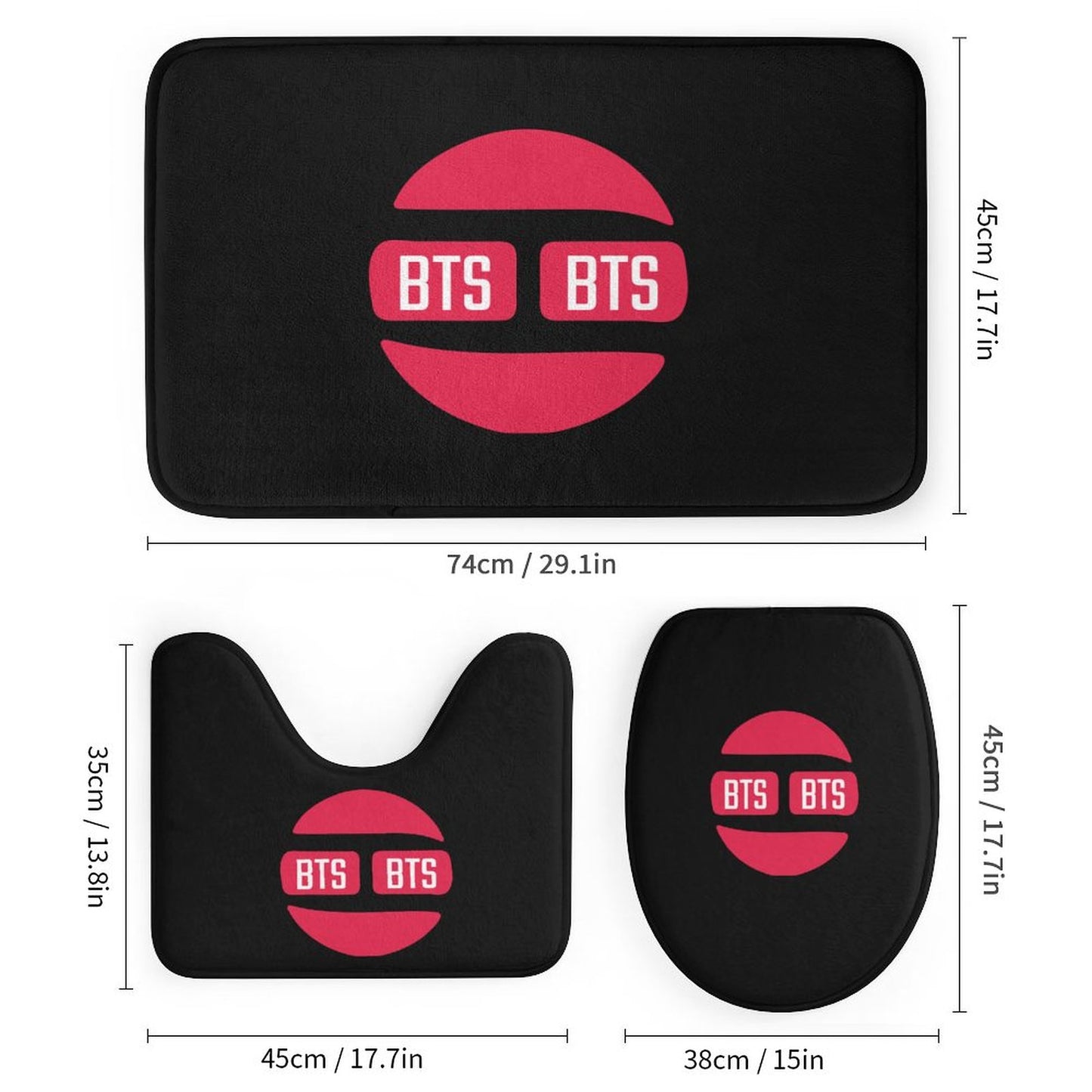 BTS Army 'We Are Bulletproof' Bathroom 4-Piece Set | K-Pop Fan Home Decor