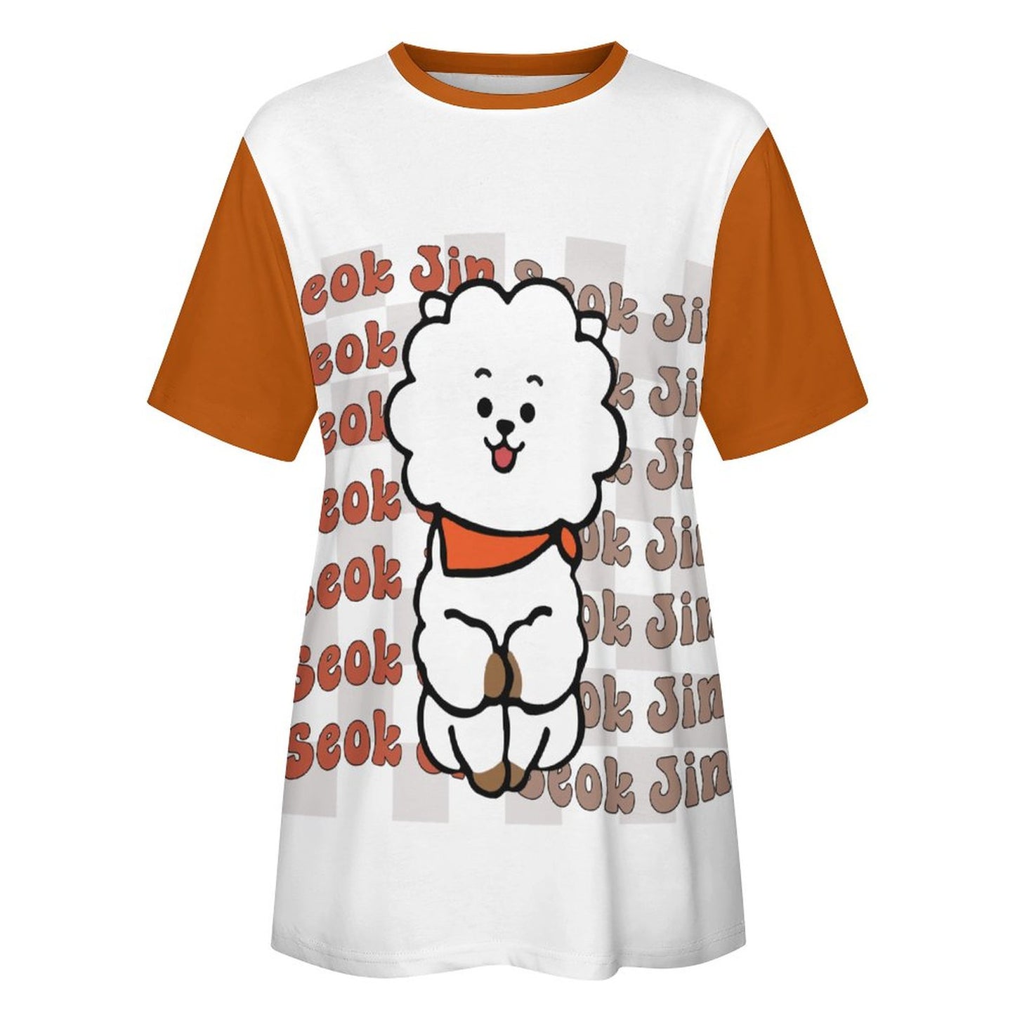 BTS Jin BT21 Women's Cotton T-Shirt | K-Pop Fan Merch All-Over Print