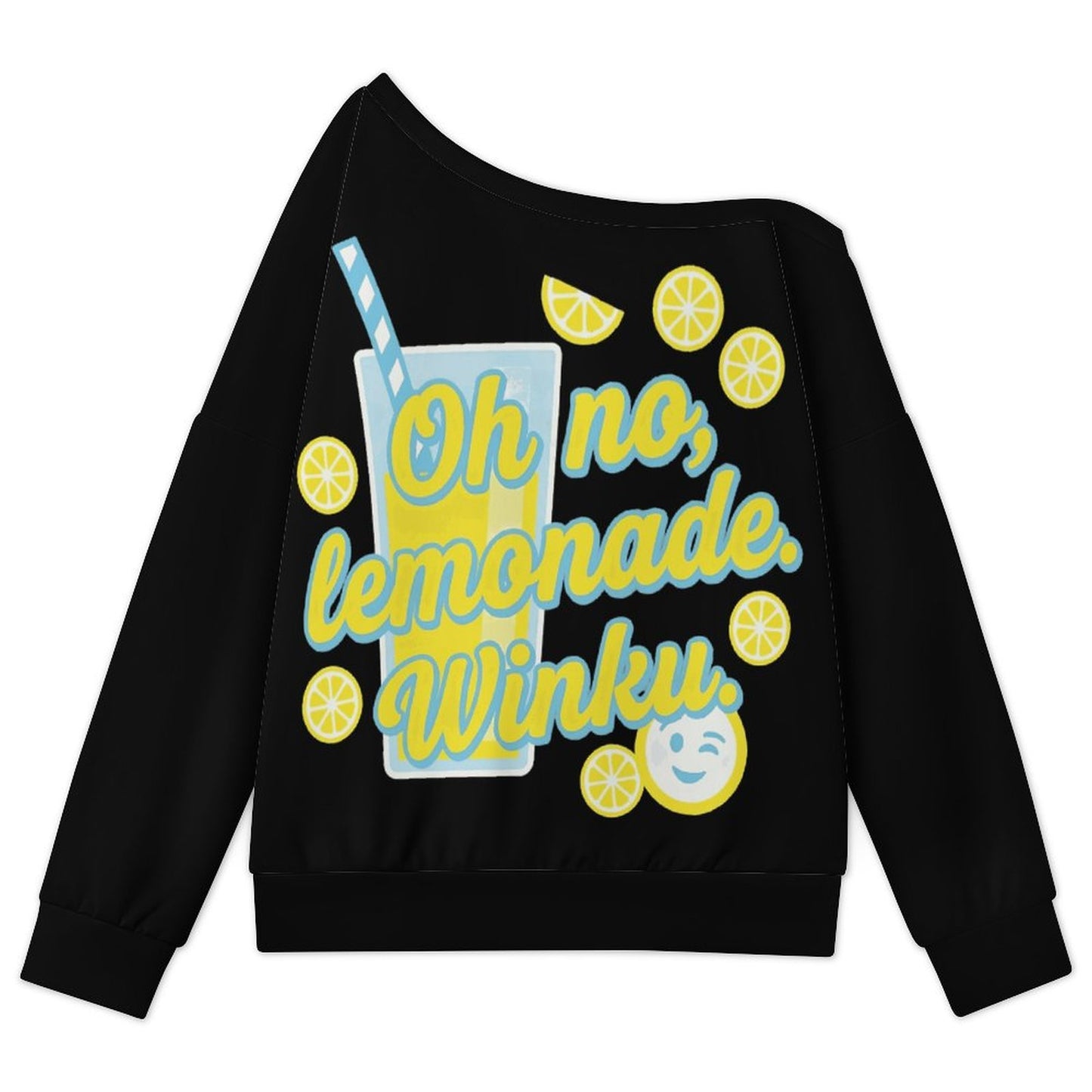 230gsm Off Shoulder Hoodie(All-Over Printing) — flat lay