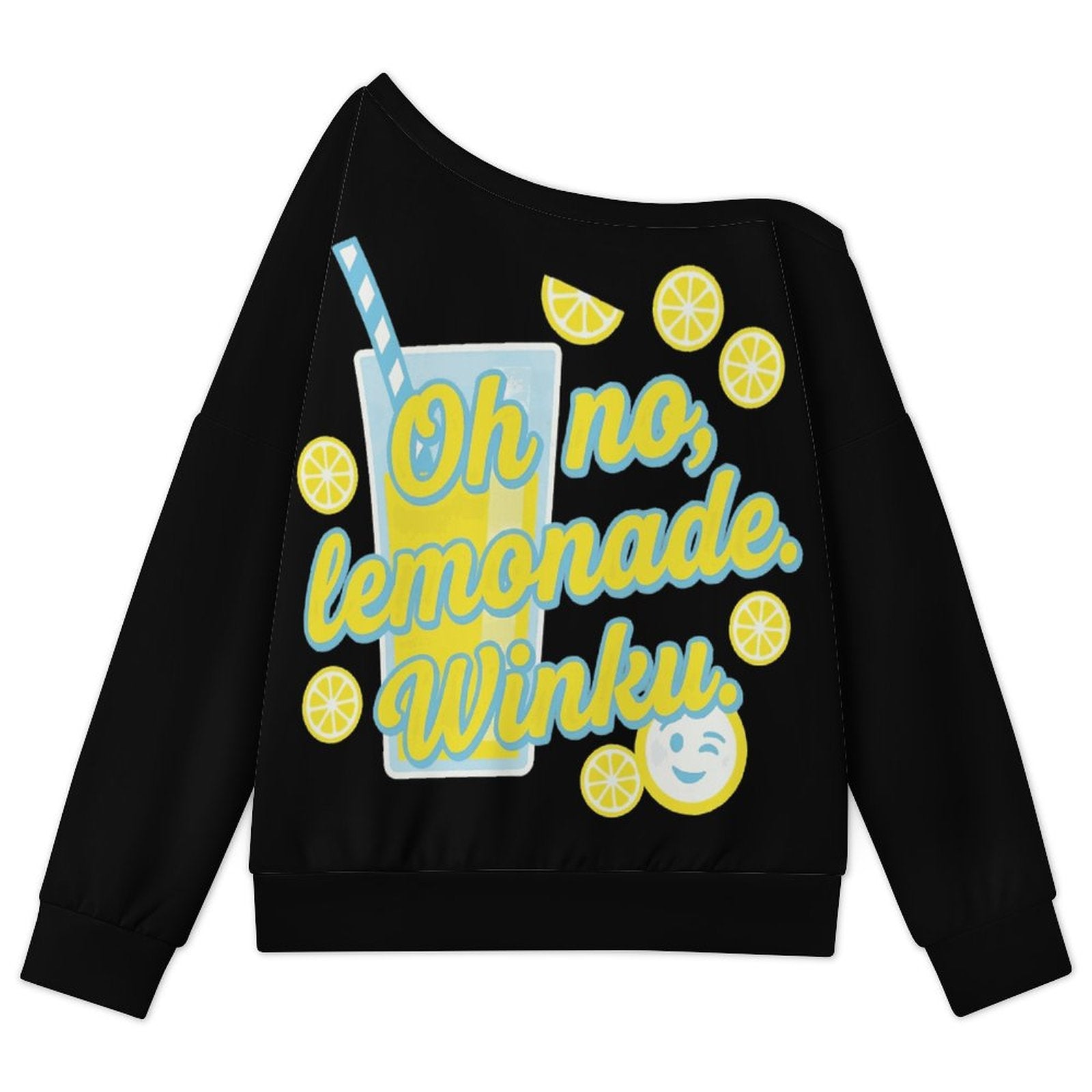 230gsm Off Shoulder Hoodie(All-Over Printing) — flat lay