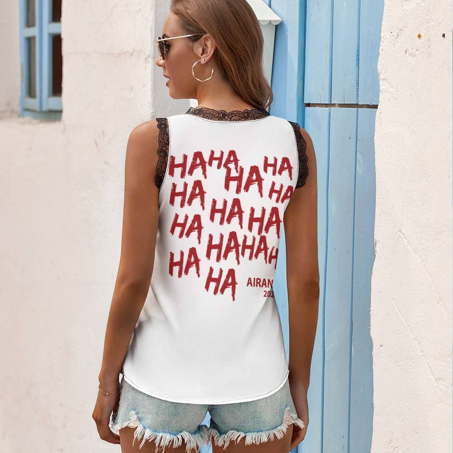 BT21 Hooligan Inspired V-Neck Cami Top – All-Over Print K-Pop Aesthetic Camisole