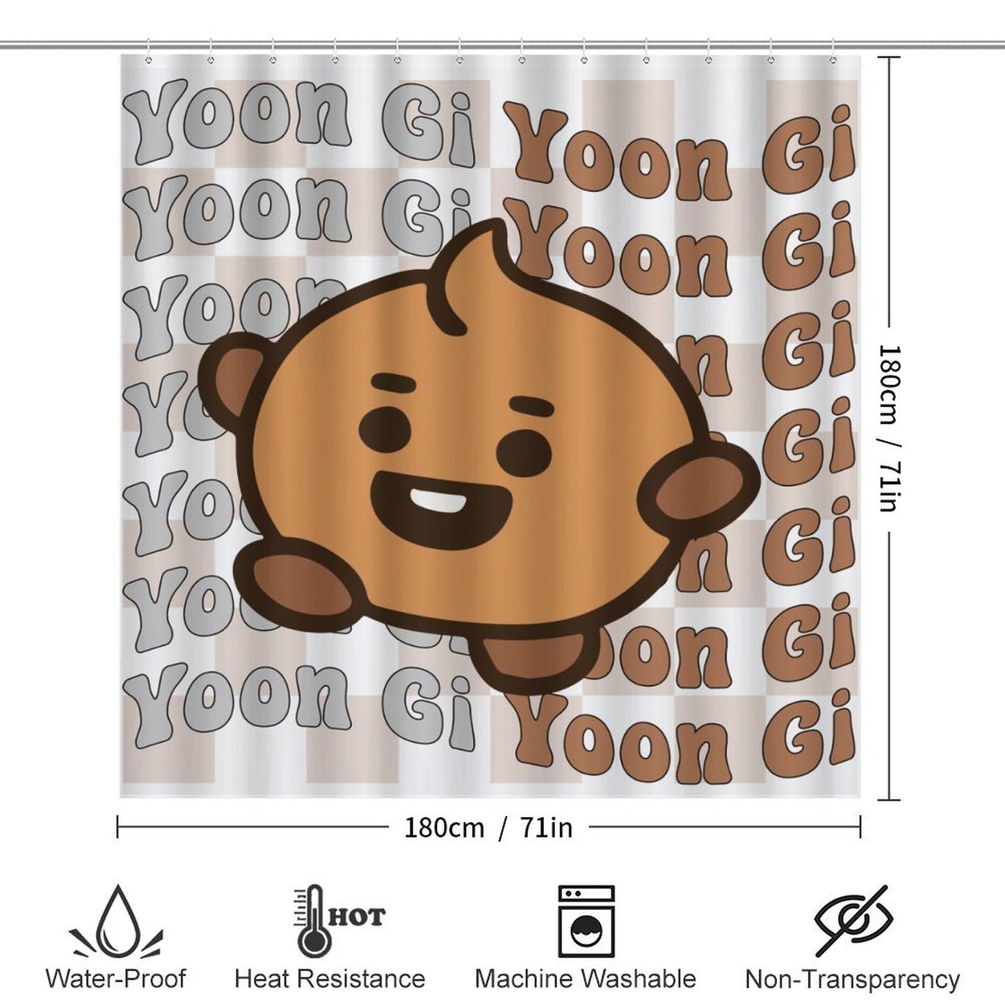 BT21 Shooky Suga Bathroom 4-Piece Set | K-Pop Fan Home Decor Gift