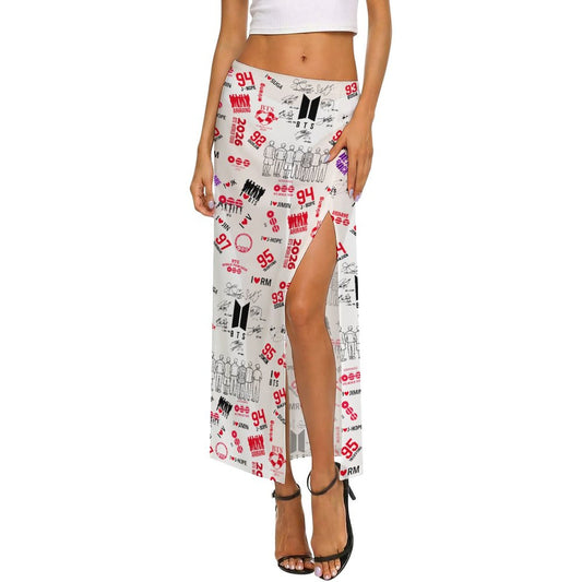 BTS World Tour Hooligan Sheer Mesh Skirt | High Slit K-Pop Concert Layering Outfit for ARMY