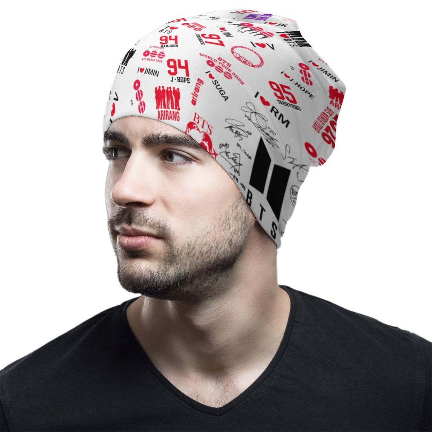 BTS Hooligan Inspired Streetwear Beanie | All-Over Print K-Pop Pullover Skull Cap for ARMY