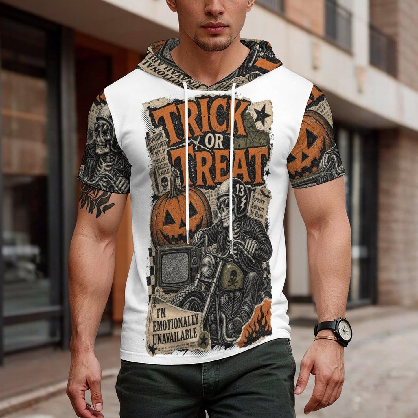 280gsm Men's Mid Sleeved Hoodie(All-Over Printing)