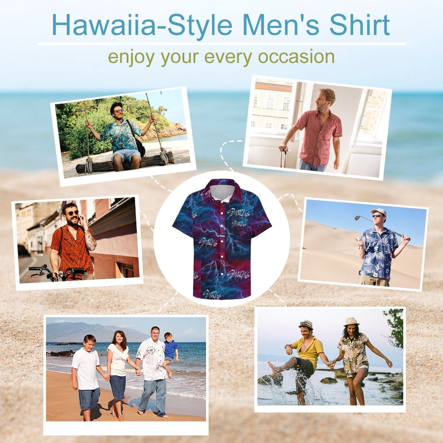 Men's Short Sleeve Father's Day Shirt with Pocket(XS-7XL)