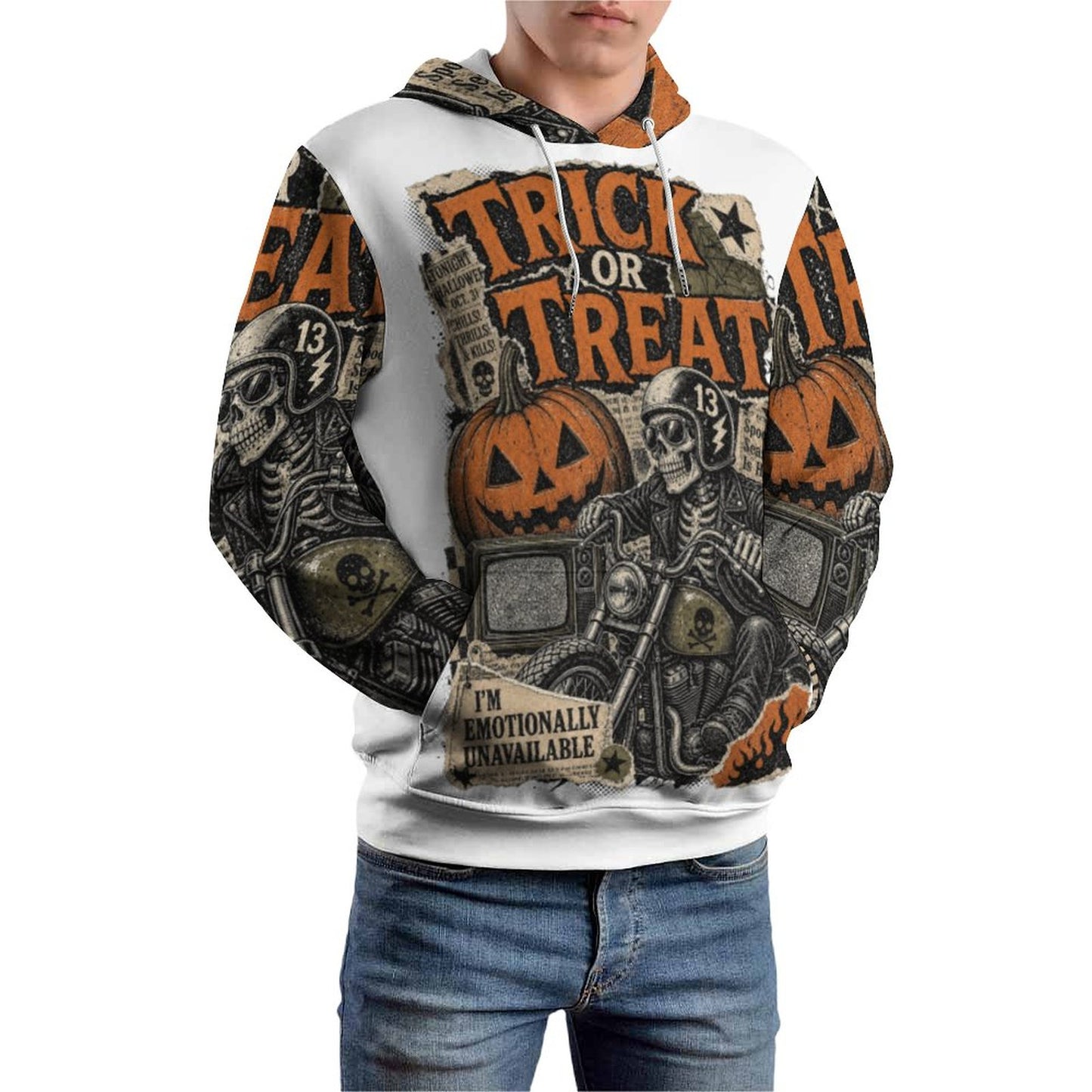 Trick or Treat Emotionally unavailable  Women's Graphic Hoodie (All-Over Printing)
