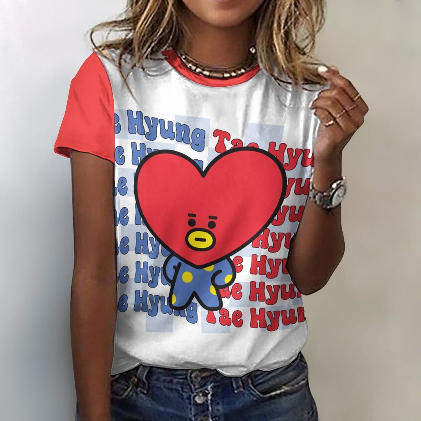 BT21 Tata V Taehyung Women's Cotton T-Shirt | K-Pop Fan Merch All-Over Print
