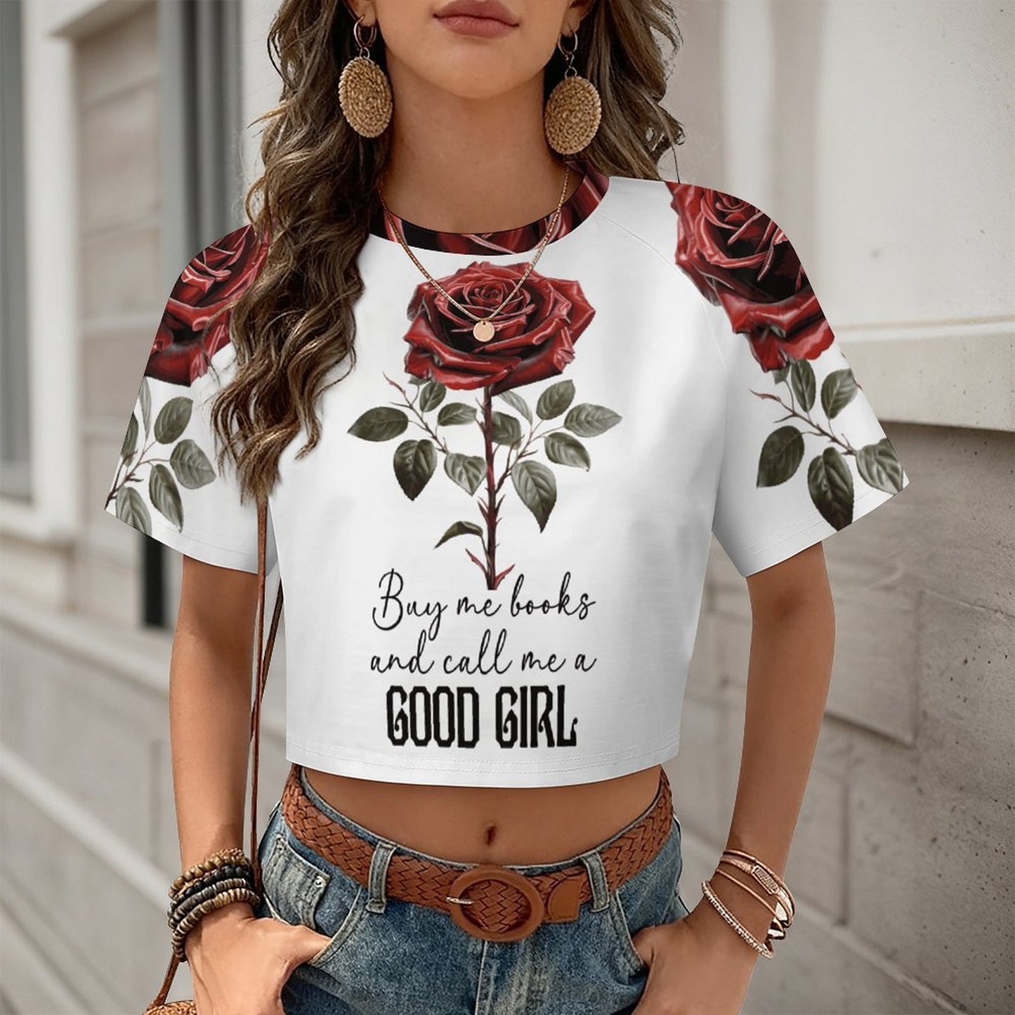 Buy Me All the Books Cropped T-Shirt | BookTok Inspired Bookish Gift