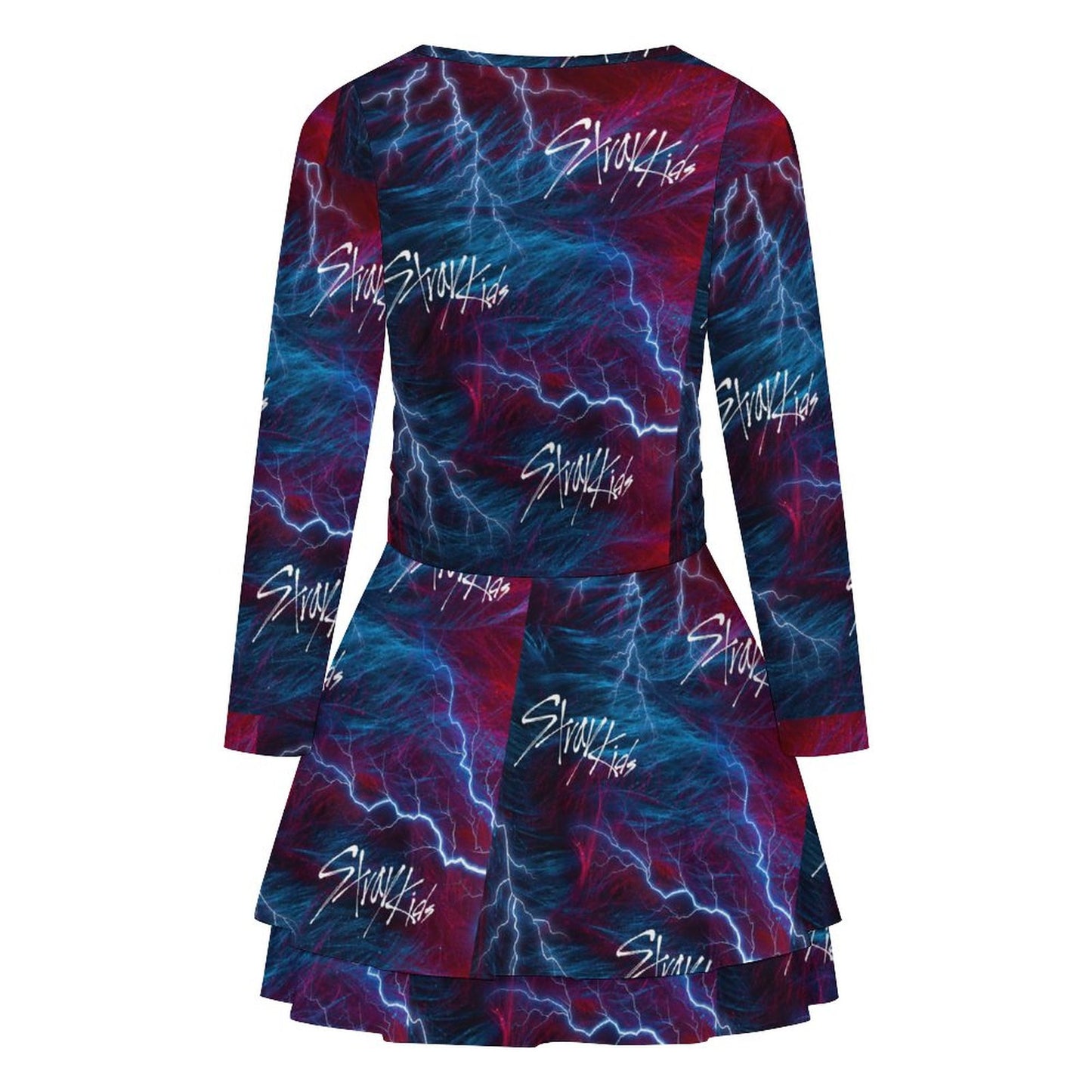 200gsm Women’s Square Neckline Ruffle Dress(All-Over Printing)