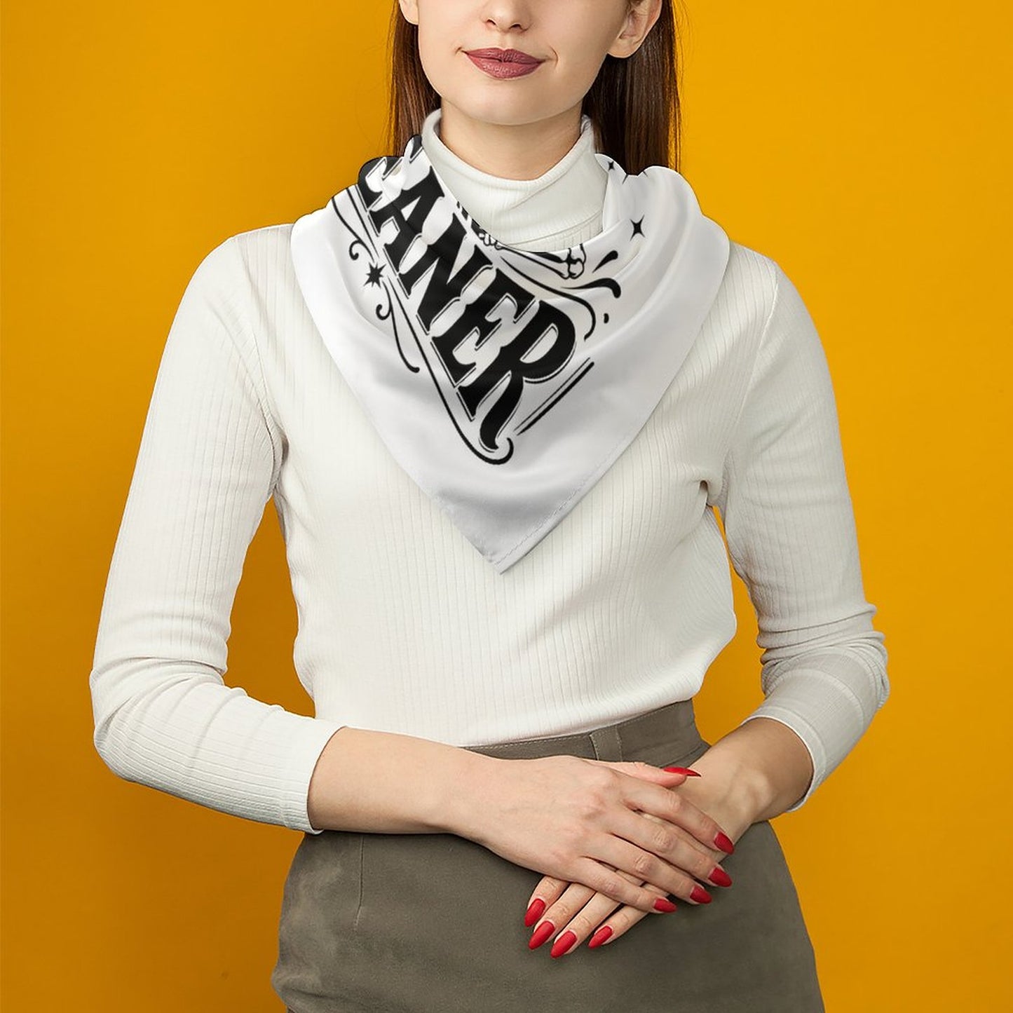 I Could Be Meaner Square Printed Scarf – Sassy Aesthetic Imitated Silk Head Scarf