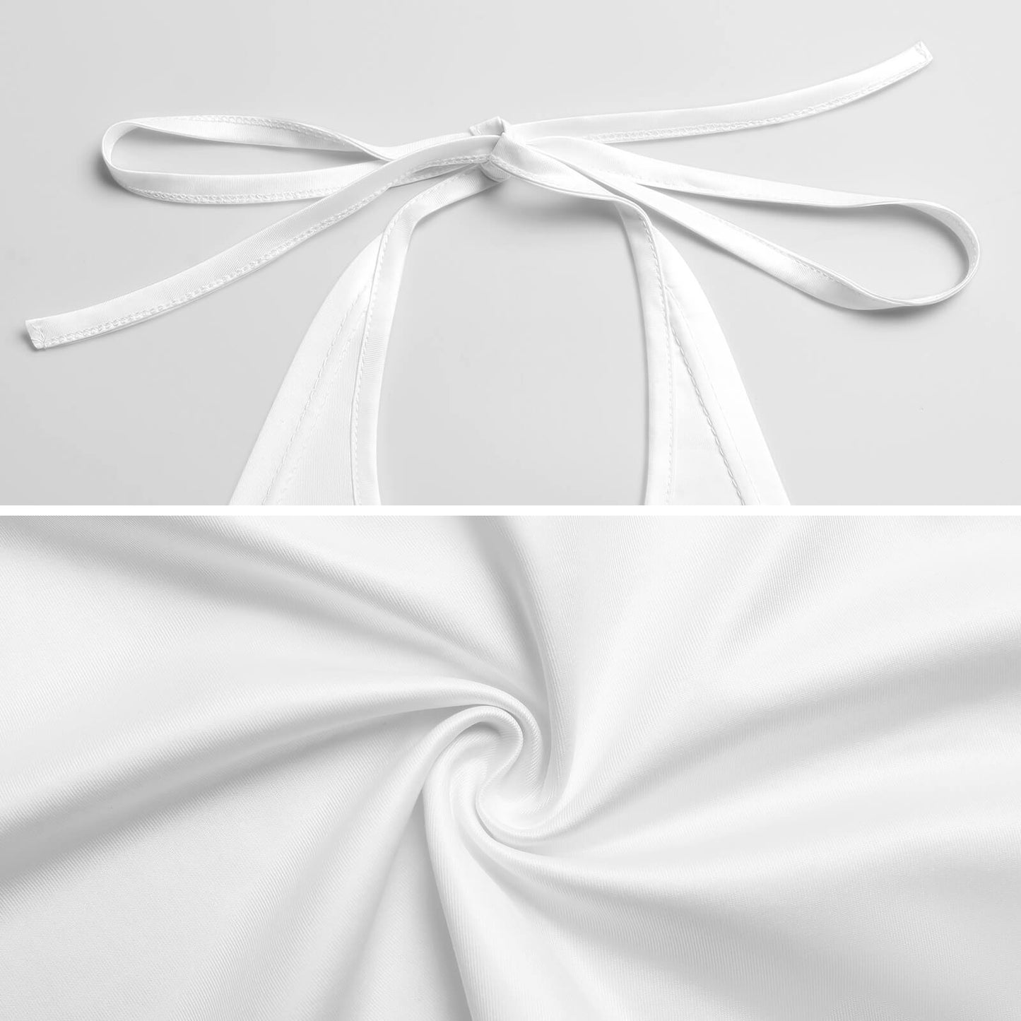 Close-up texture detail view of the white 180gsm premium milk silk fabric blend showcasing its smooth, breathable knit quality.