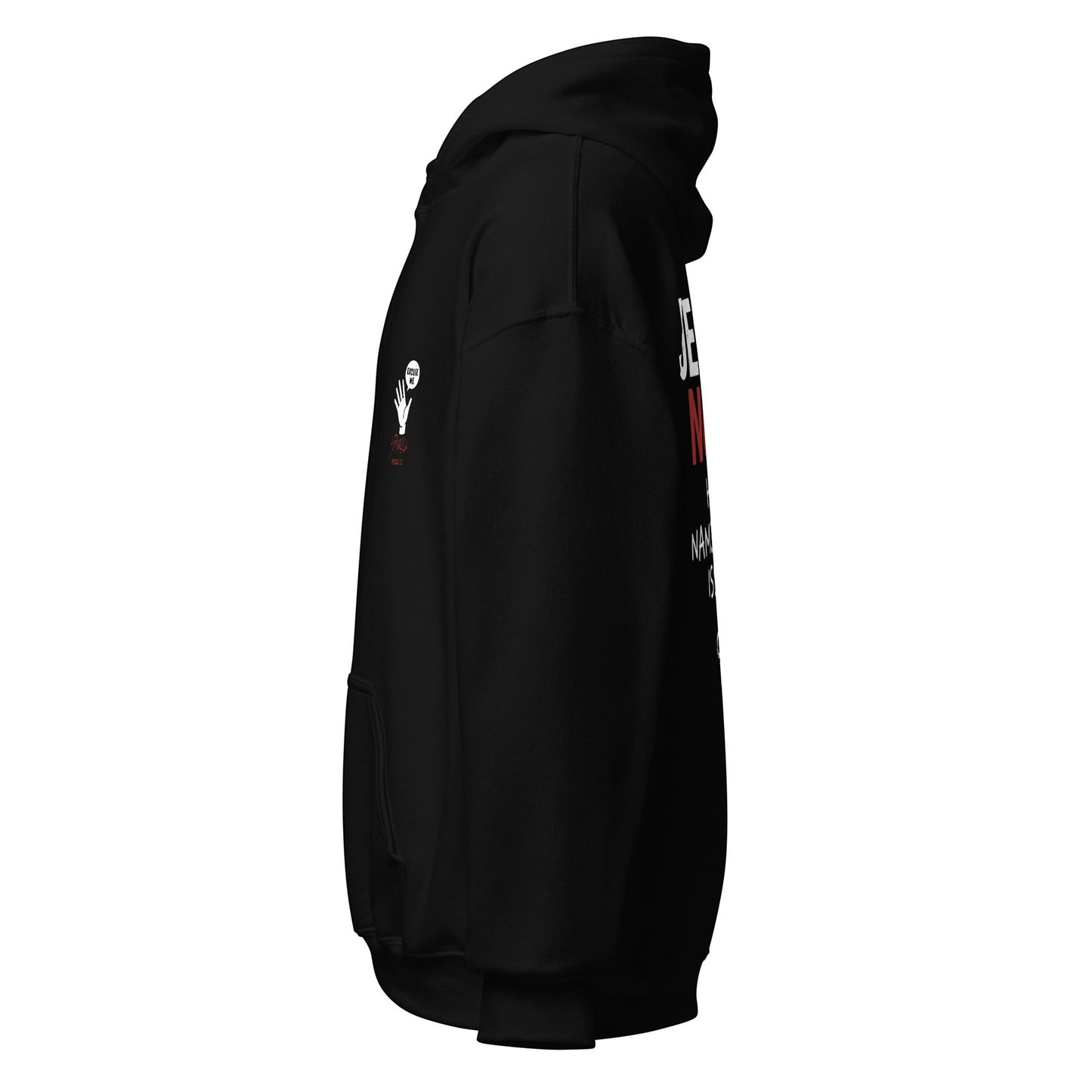 Clothing By Hot Takes Designs black unisex heavy blend hoodie with white and red Stray Kids fandom graphic text
