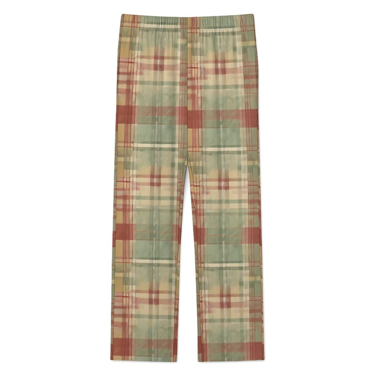 Clothing By Hot Takes Designs sage green ombre plaid pajama pants made from soft milk fiber with a comfortable fit.