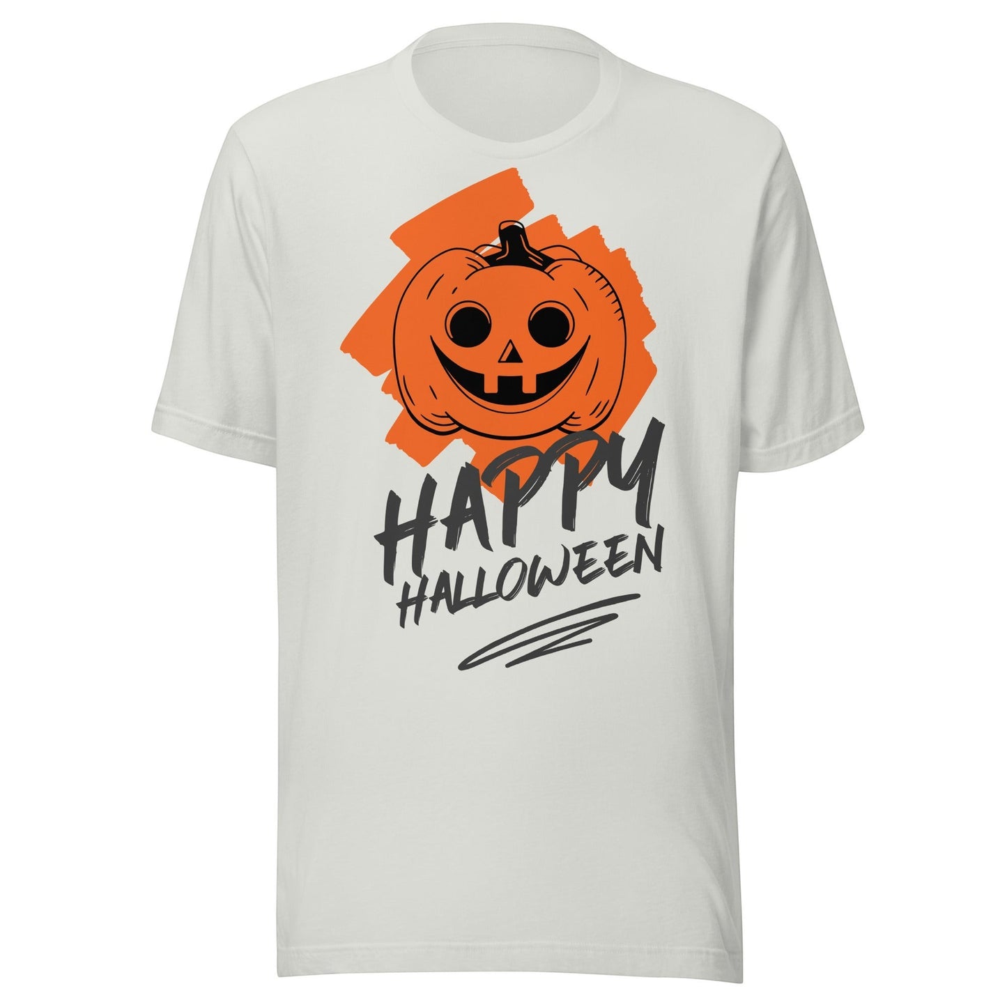 Clothing By Hot Takes Designs vintage-style white cotton t-shirt with a distressed orange jack-o'-lantern graphic.