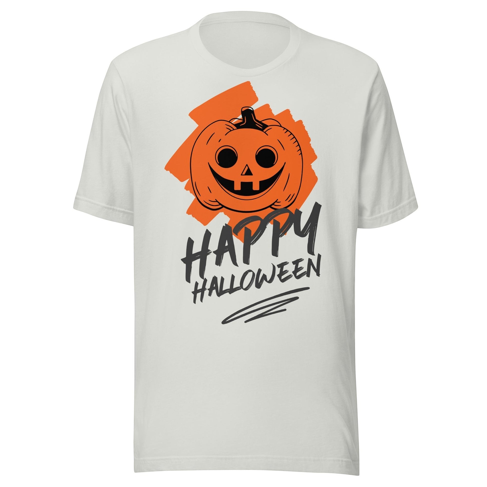 Clothing By Hot Takes Designs vintage-style white cotton t-shirt with a distressed orange jack-o'-lantern graphic.