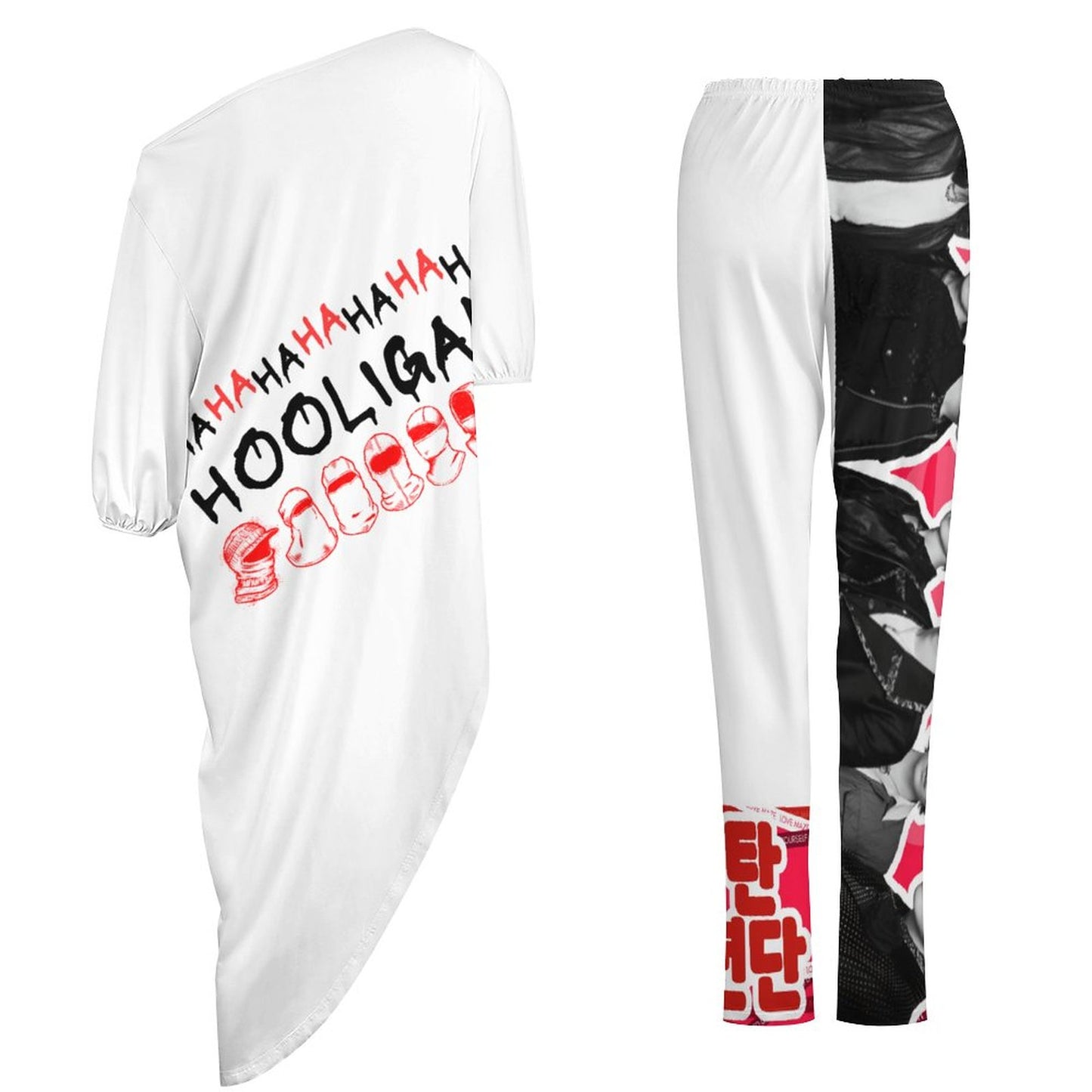 BTS Hooligan One-Shoulder Lounge Set | All-Over Print Two-Piece S-5XL